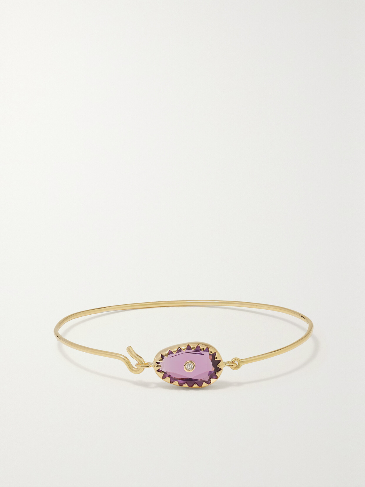 Pascale Monvoisin Orso 9-karat Gold, Amethyst And Diamond Bangle In Purple