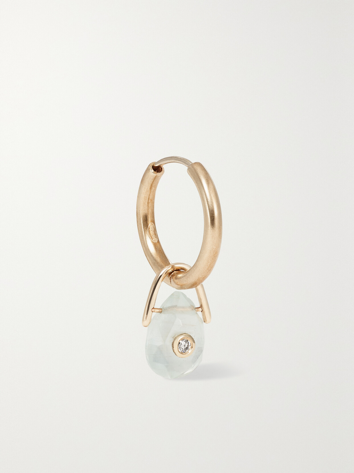 Pascale Monvoisin Orso 9-karat Gold, Aquamarine And Diamond Single Hoop Earring