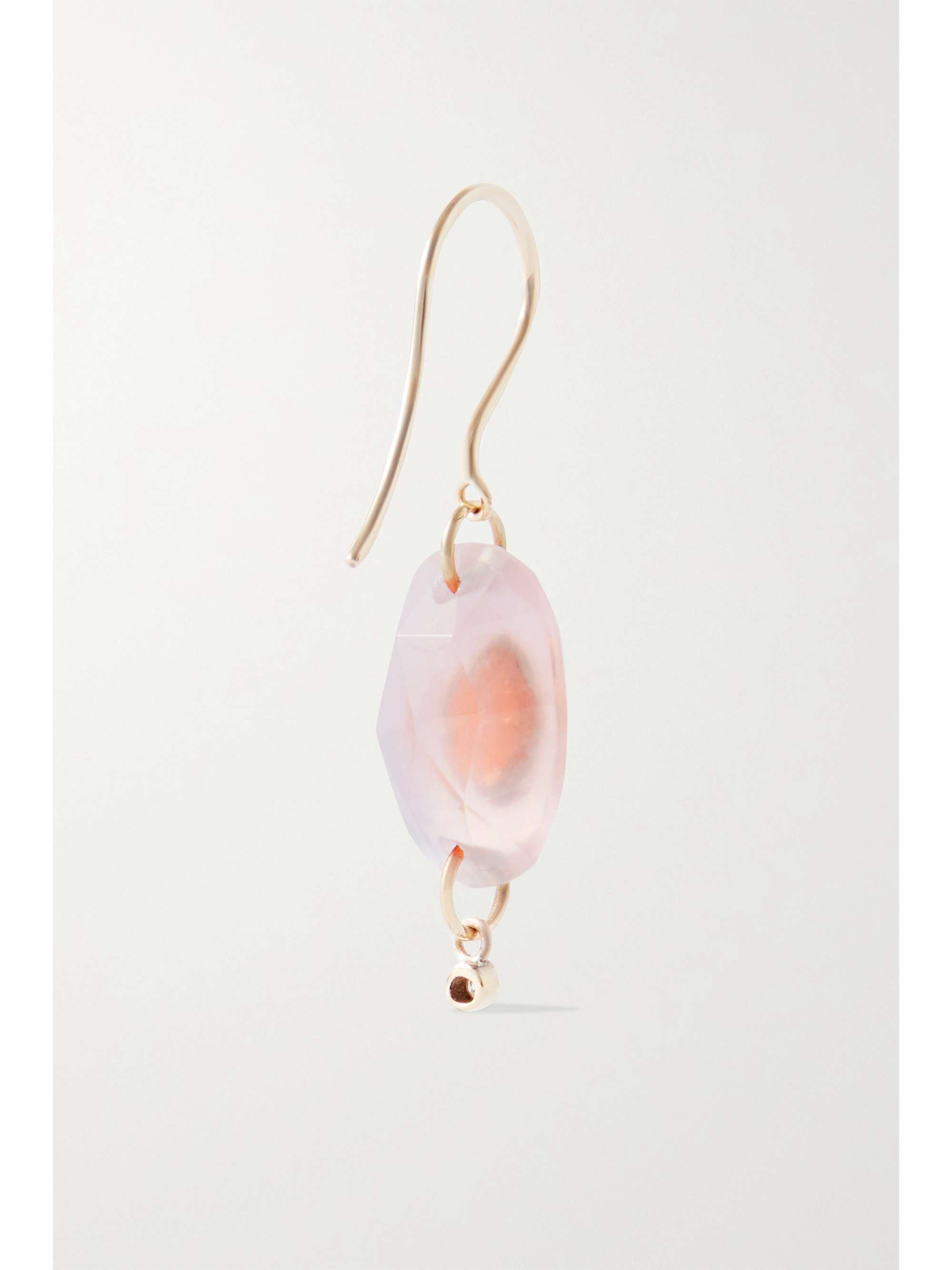 PASCALE MONVOISIN 9Kゴールド ピンククォーツ ダイヤモンド シングルピアス