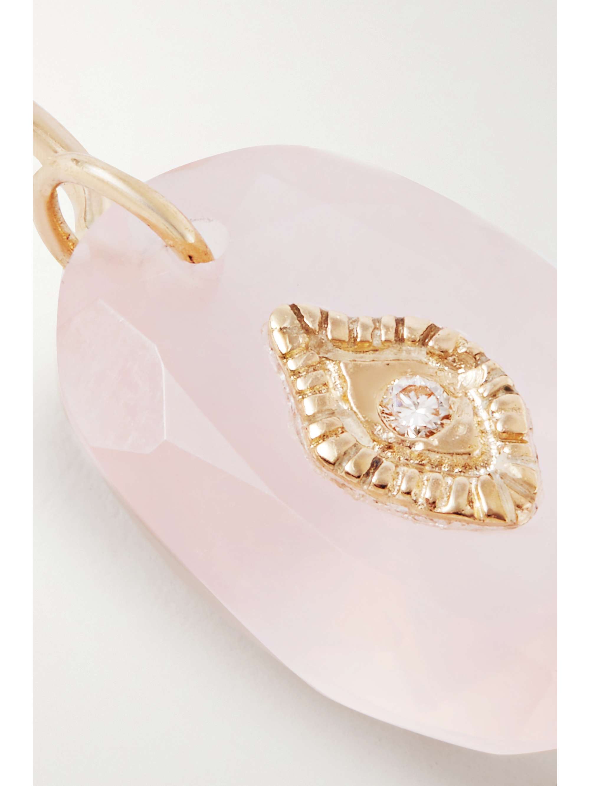 PASCALE MONVOISIN 9Kゴールド ピンククォーツ ダイヤモンド シングルピアス