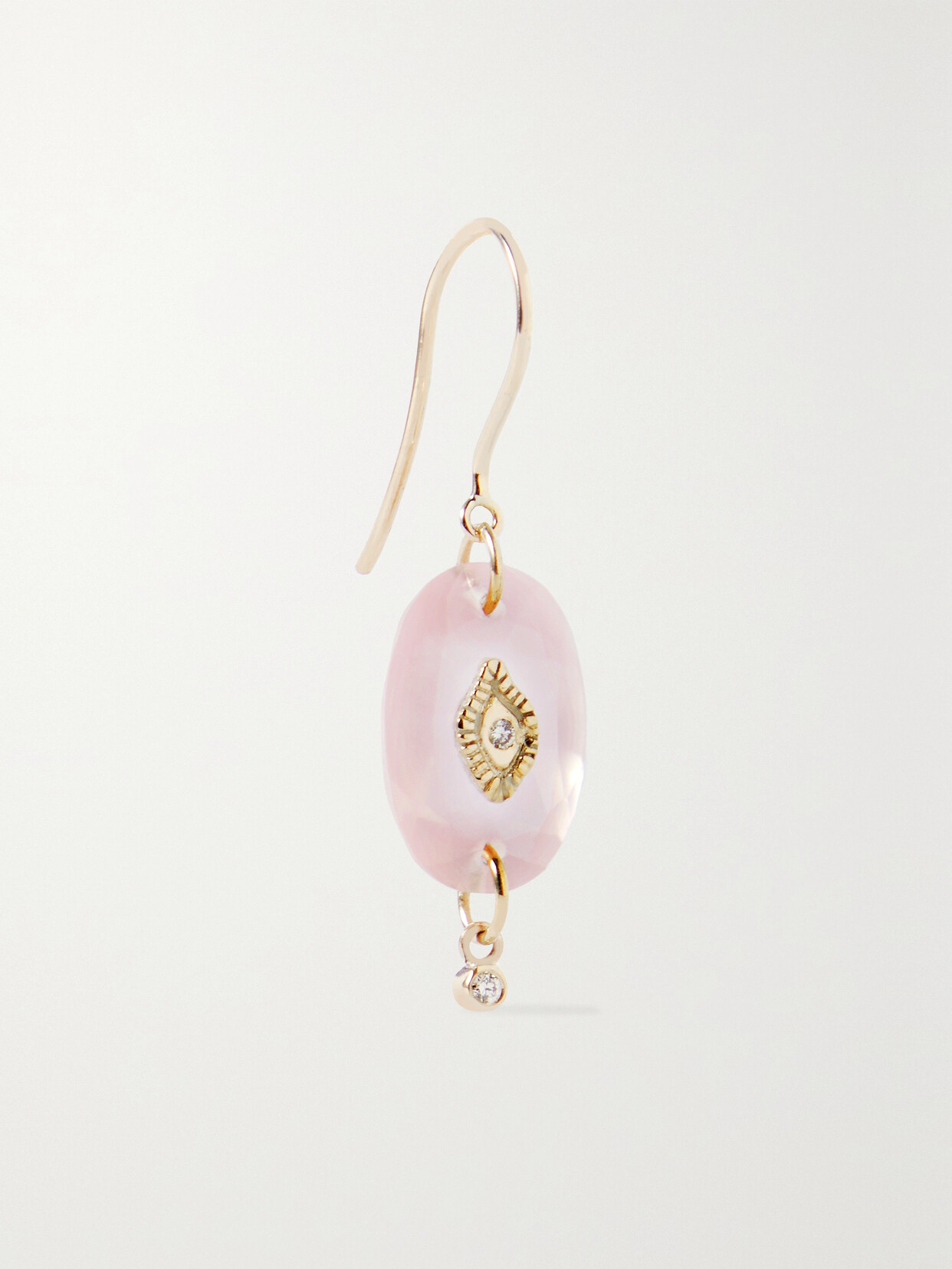 Pascale Monvoisin - Souad 9-karat Gold, Pink Quartz And Diamond Single Earring - one size