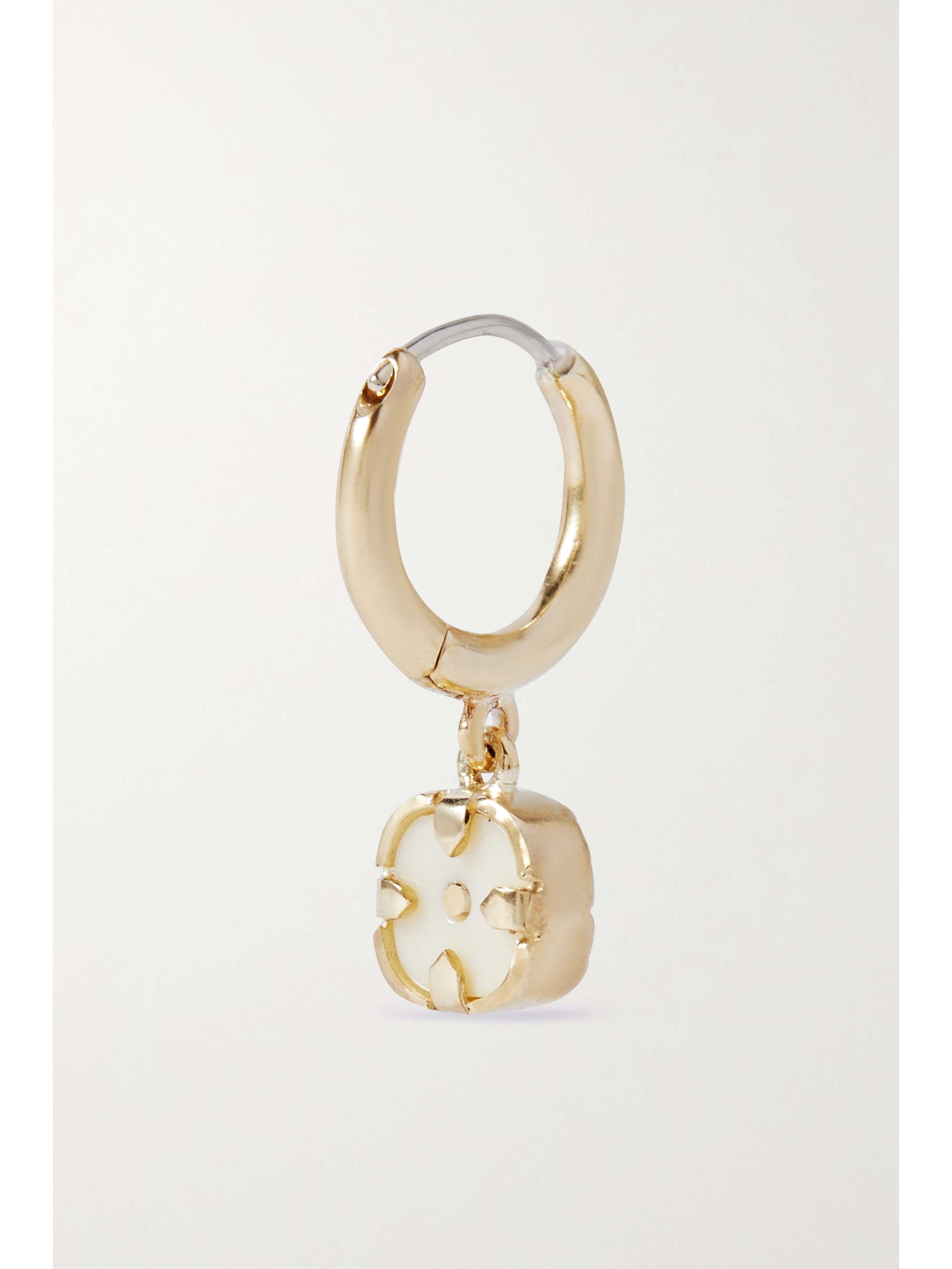 PASCALE MONVOISIN Pierrot 9-karat yellow and white gold diamond single hoop earring