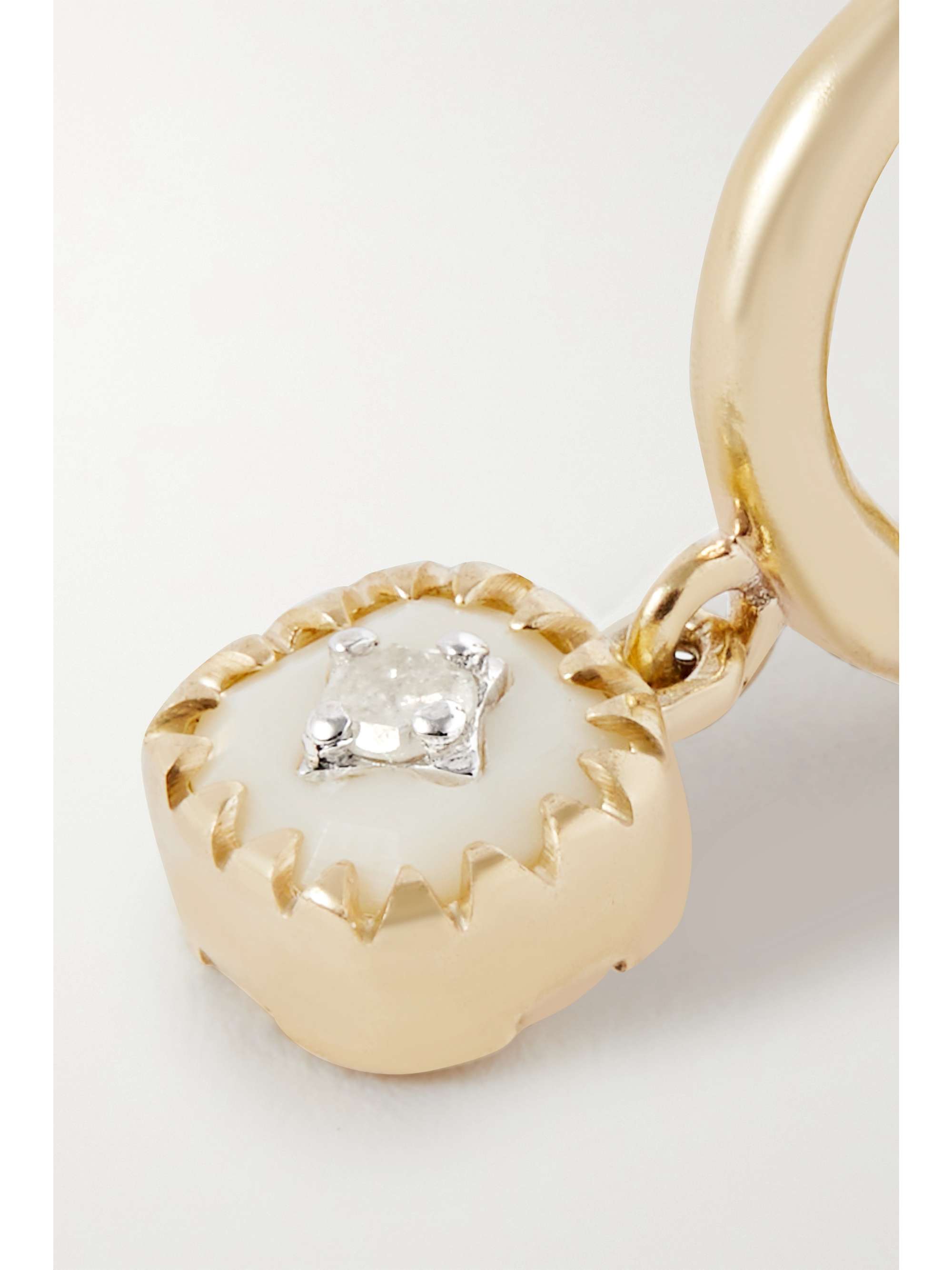PASCALE MONVOISIN Pierrot 9-karat yellow and white gold diamond single hoop earring