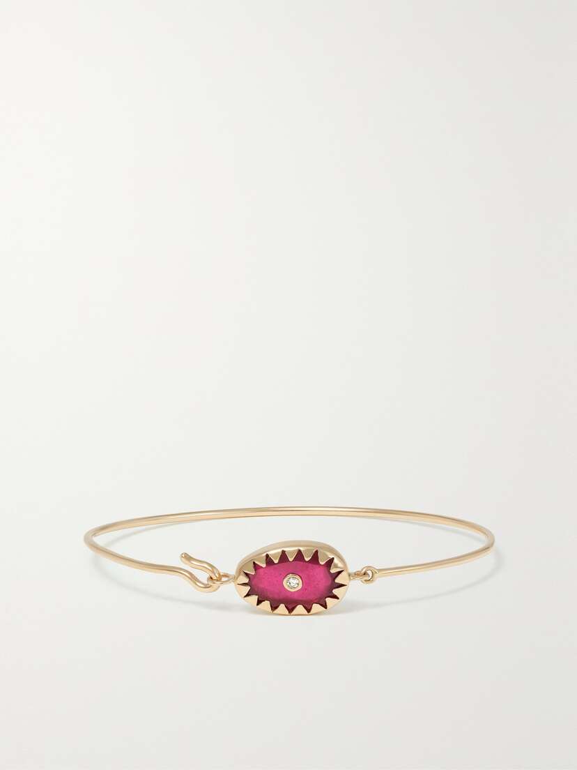 Pascale Monvoisin Orso 9-karat Gold, Ruby And Diamond Bangle