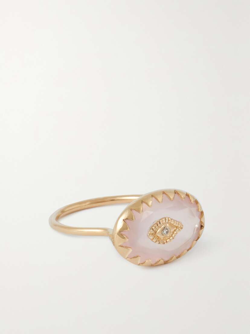 Pascale Monvoisin Souad 9-karat Gold, Pink Quartz And Diamond Ring - 8 1/2