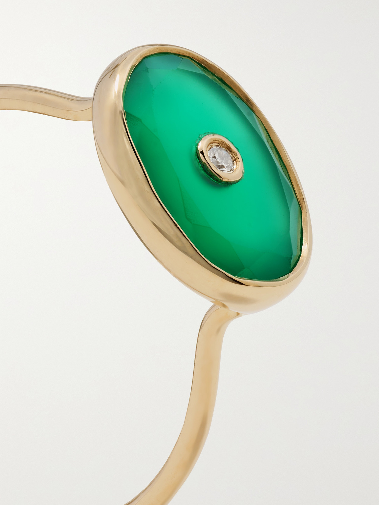 Pascale Monvoisin Orso 9-karat Gold, Onyx And Diamond Ring In Green