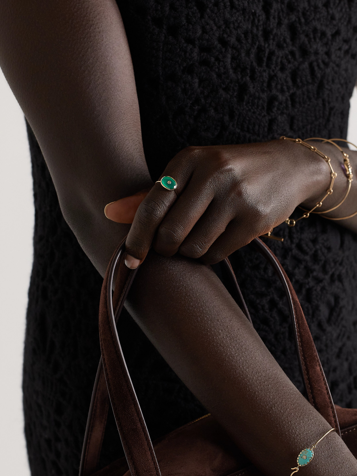 Shop Pascale Monvoisin Orso 9-karat Gold, Onyx And Diamond Ring In Green