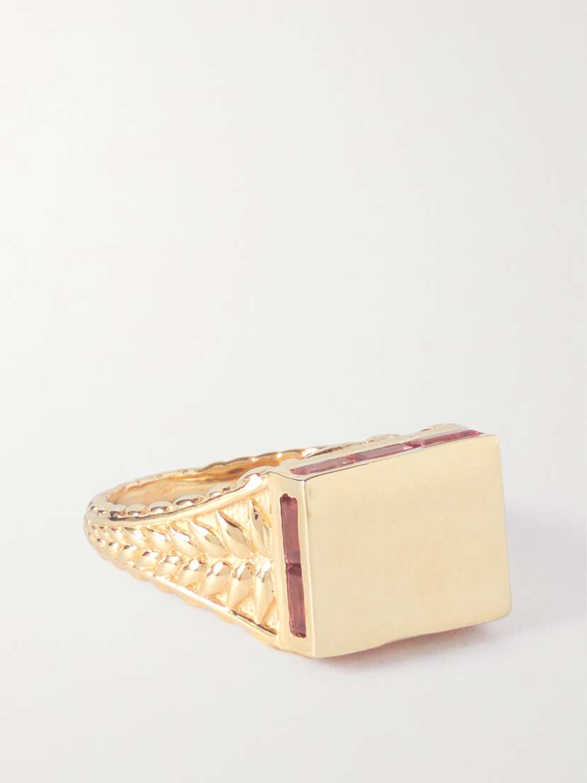 Pascale Monvoisin Poppy 9-karat Gold Tourmaline Signet Ring