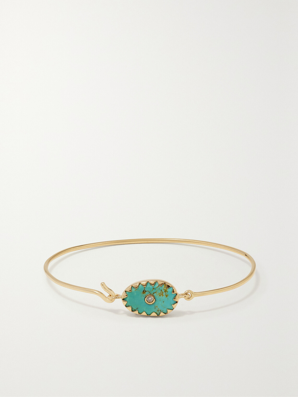 Pascale Monvoisin - Orso 9-karat Gold, Turquoise And Diamond Bangle - Blue