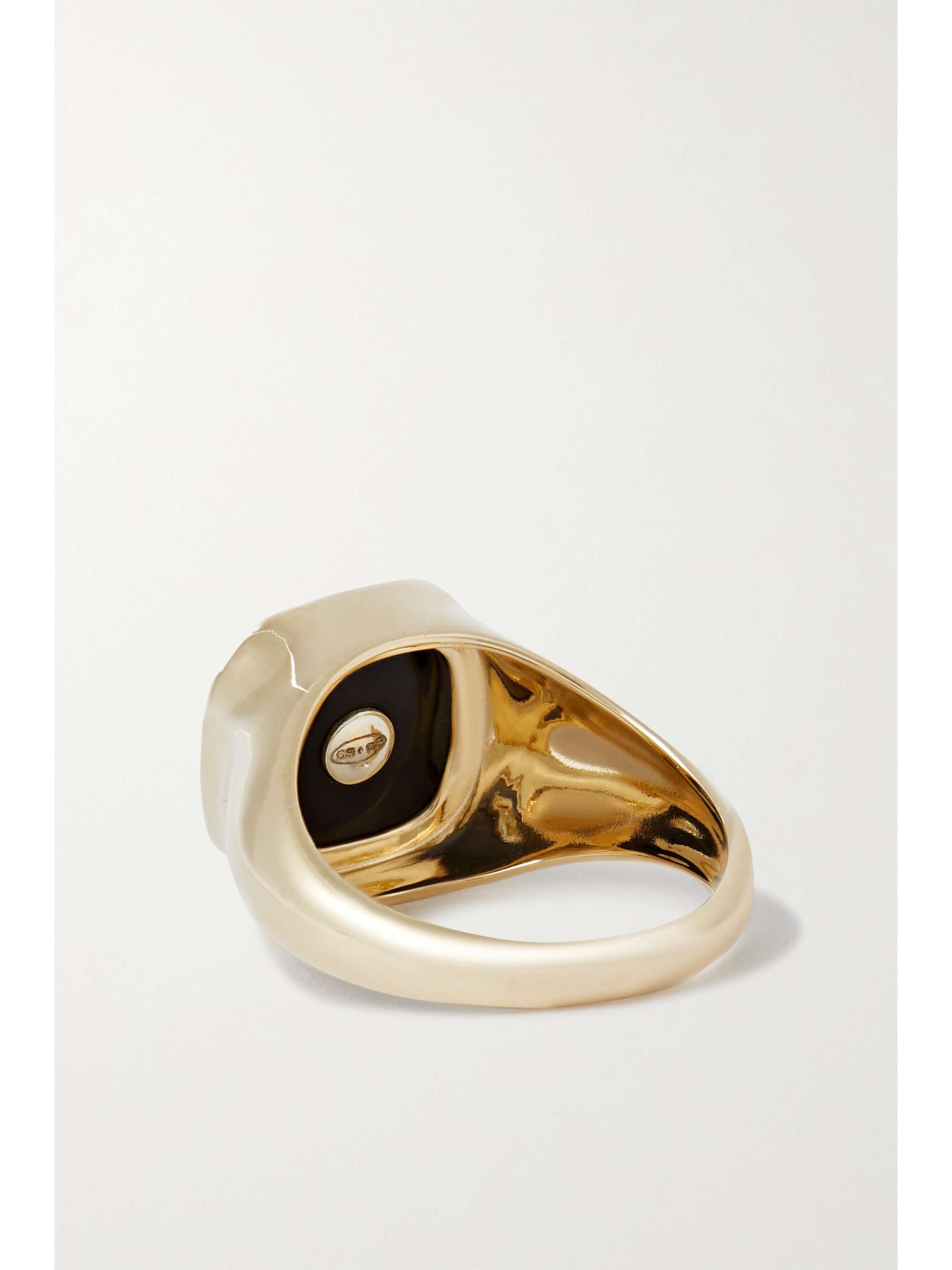 PASCALE MONVOISIN Pierrot 9-karat gold, bakelite and diamond signet ring