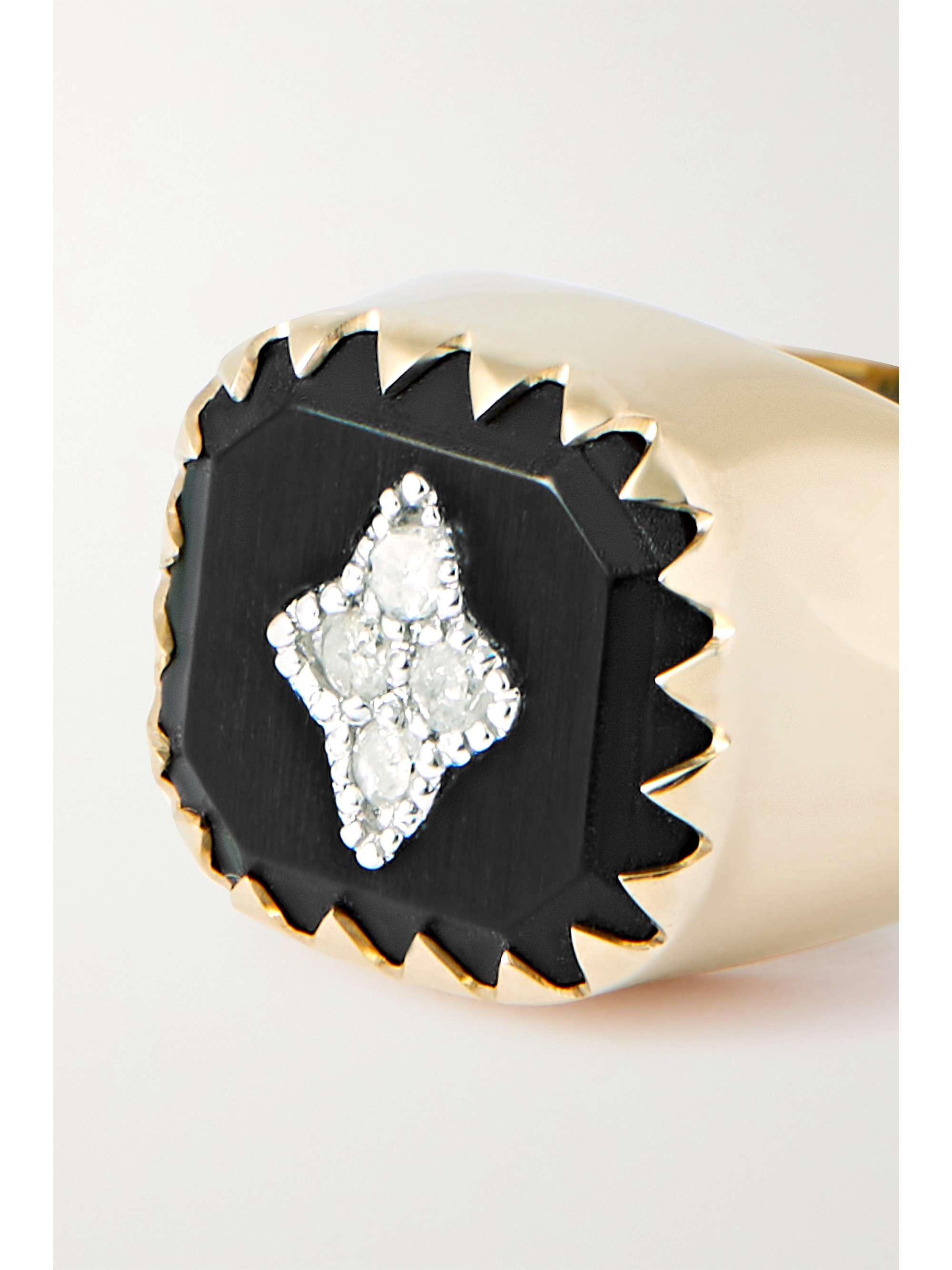 PASCALE MONVOISIN Pierrot 9-karat gold, bakelite and diamond signet ring