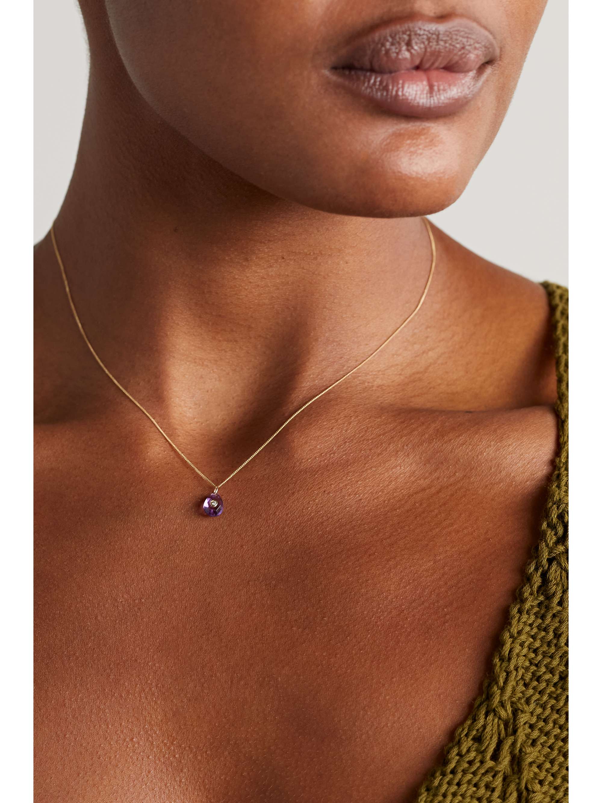 PASCALE MONVOISIN Orso N°1 Collier 9- and 14-karat gold, amethyst and diamond necklace