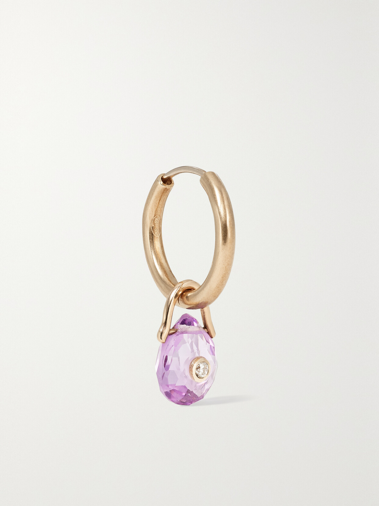 Pascale Monvoisin - Orso 9-karat Gold, Amethyst And Diamond Single Hoop Earring - Purple