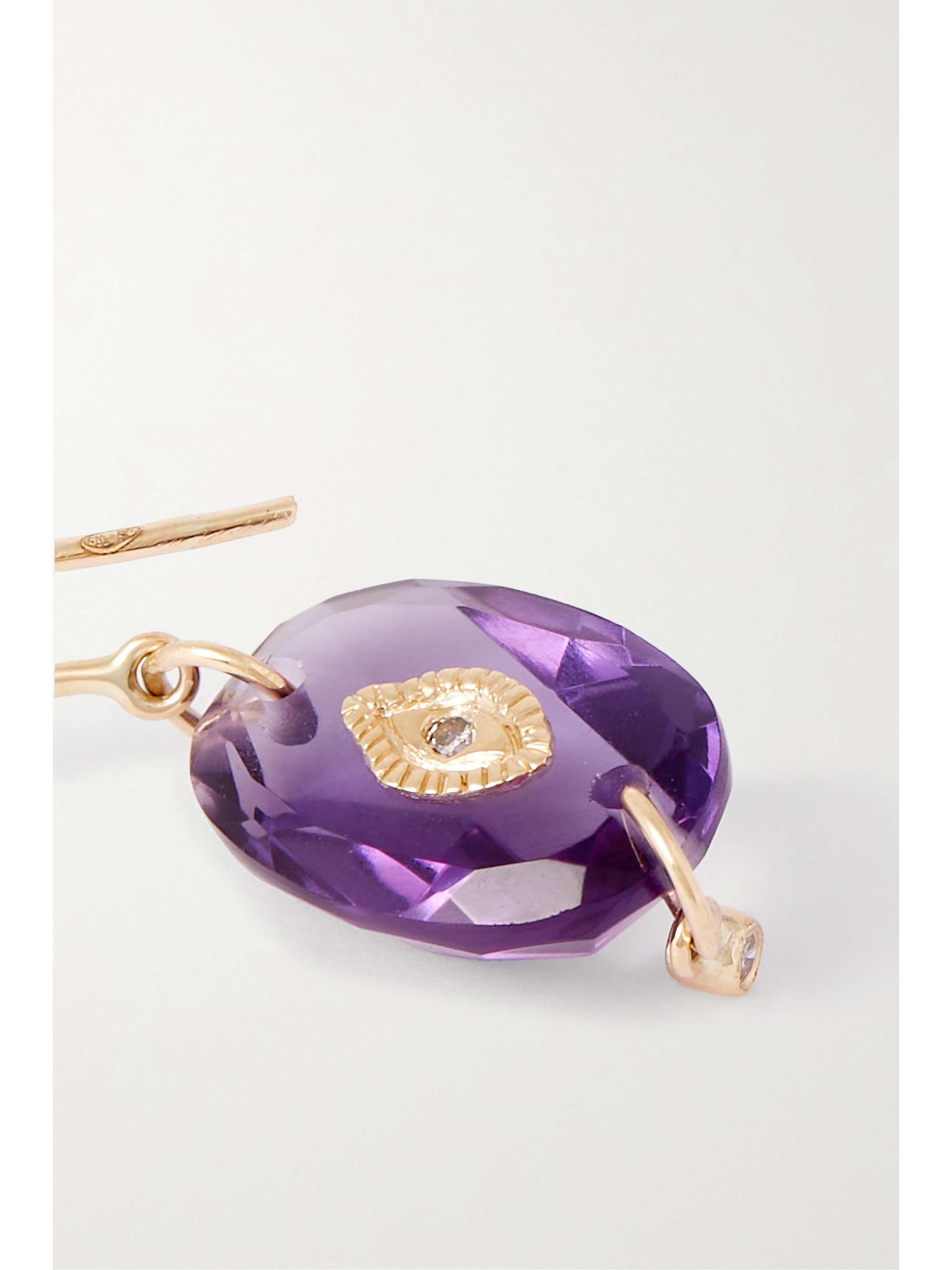 PASCALE MONVOISIN Souad 9-karat gold, amethyst and diamond single earring