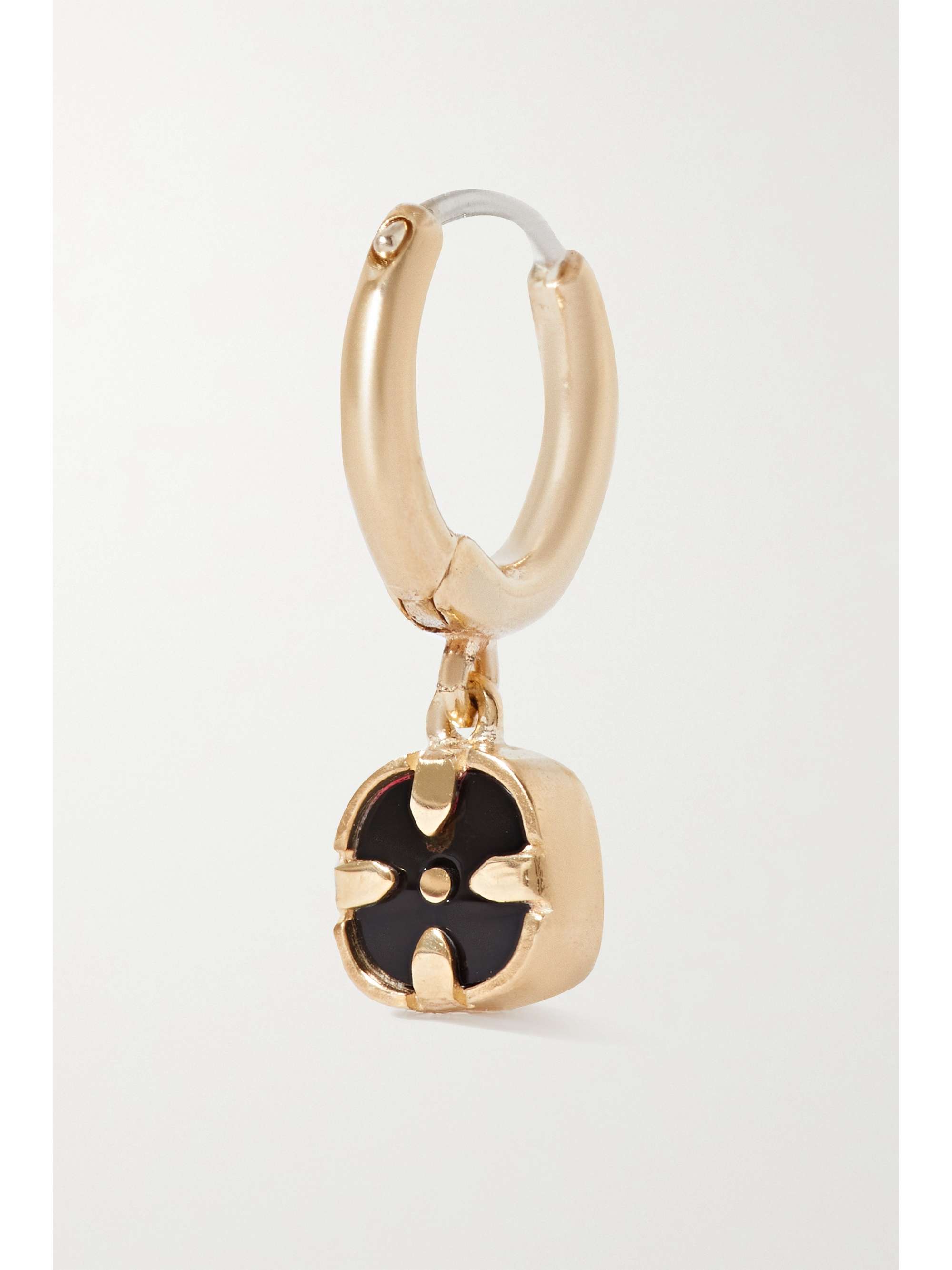 PASCALE MONVOISIN Pierrot 9-karat gold, bakelite and diamond single hoop earring