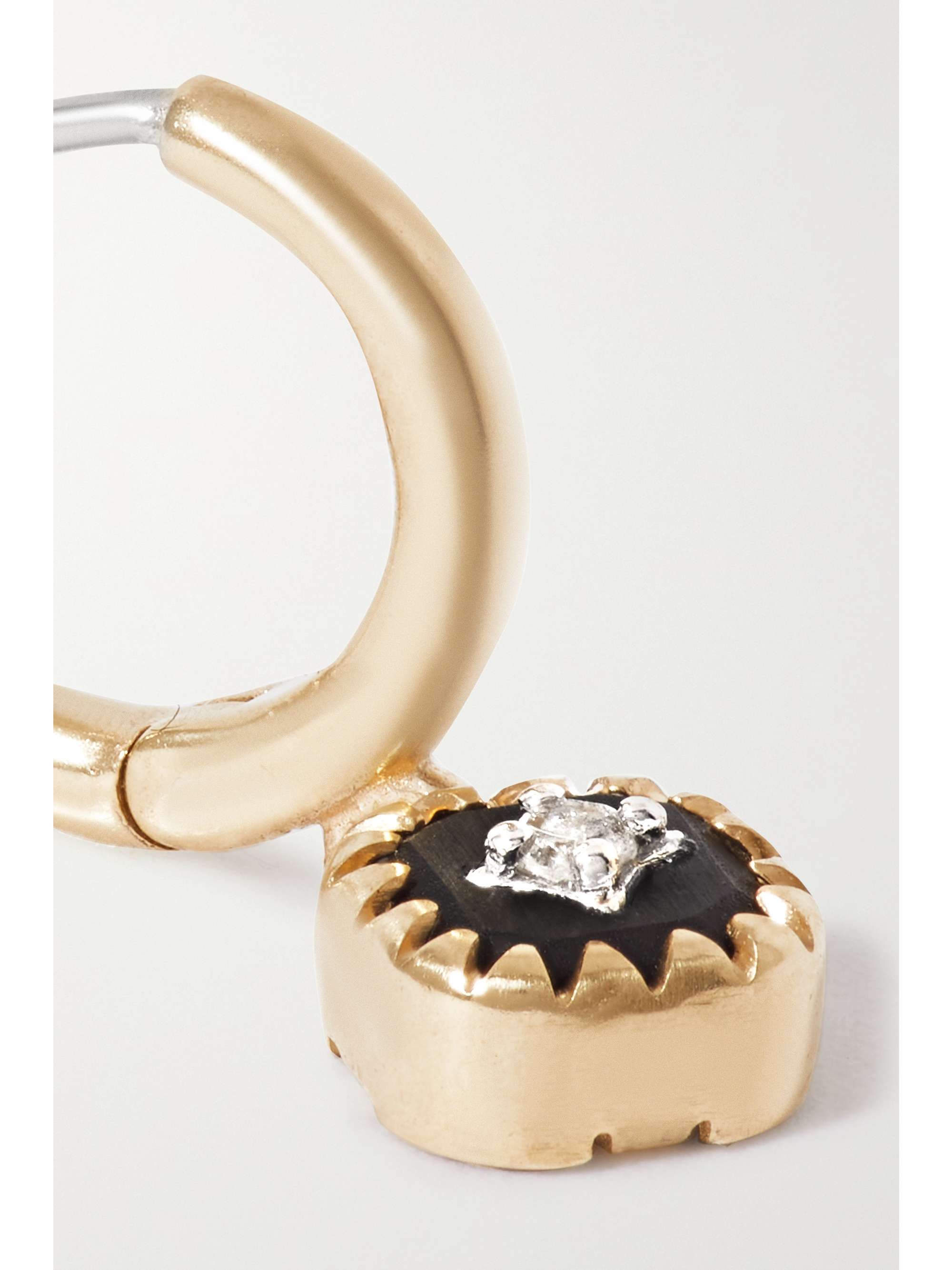 PASCALE MONVOISIN Pierrot 9-karat gold, bakelite and diamond single hoop earring