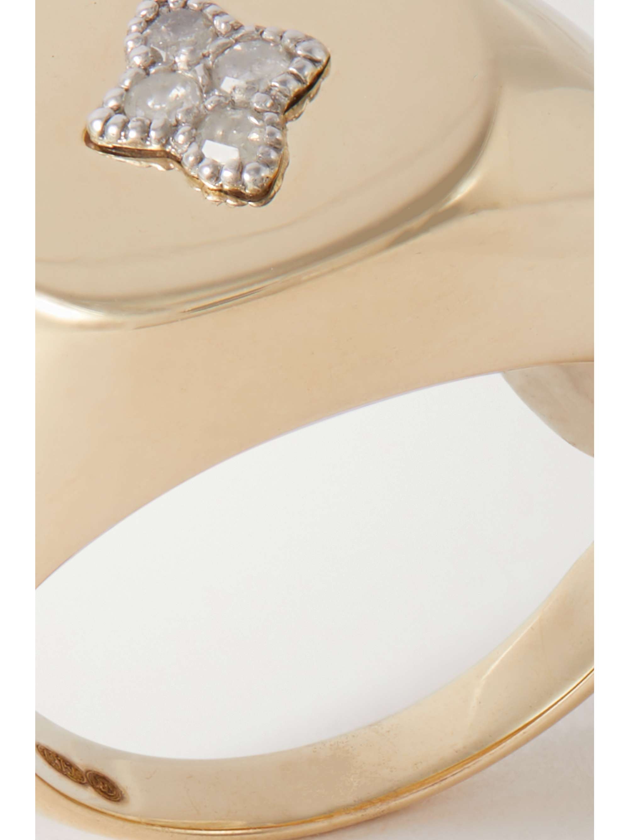 PASCALE MONVOISIN Louise 9-karat yellow and white gold diamond signet ring