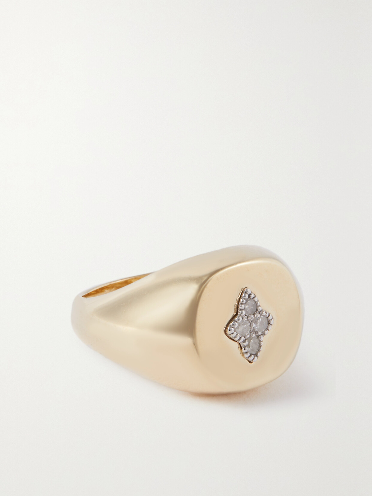 Pascale Monvoisin - Louise 9-karat Yellow And White Gold Diamond Signet Ring - 4