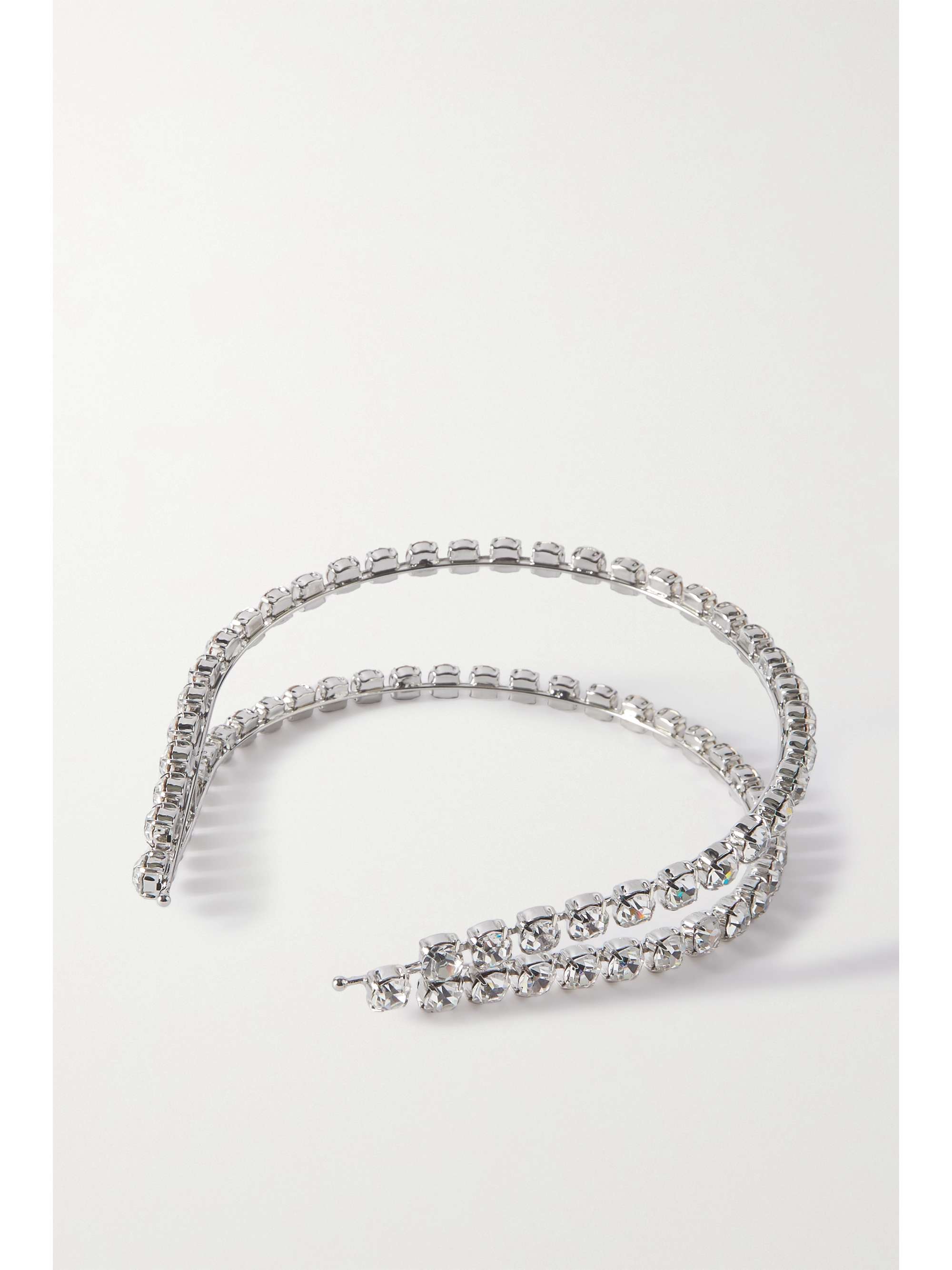 LELET NY Double Strand silberfarbener Haarreif mit Swarovski-Kristallen