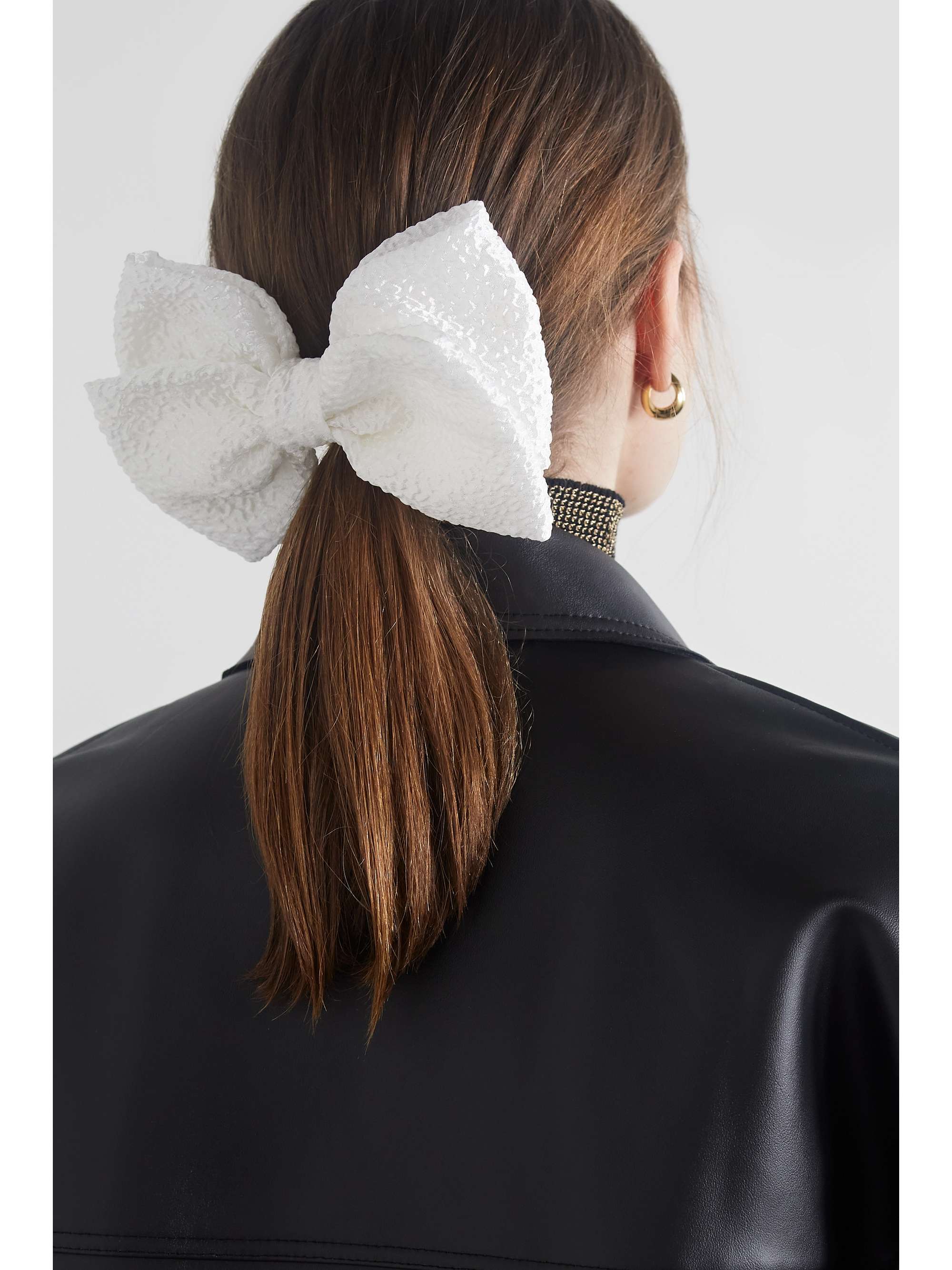 LELET NY Sara hammered silk-satin hair clip