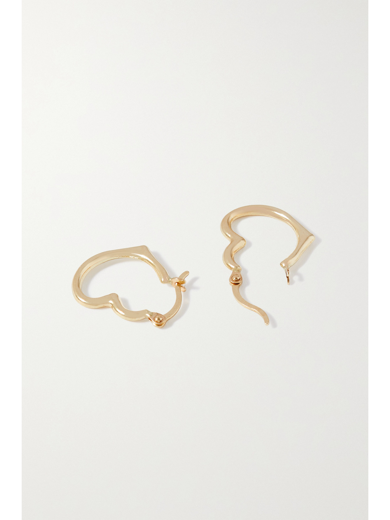 Loren Stewart Heart Feels 14-karat Gold Hoop Earrings In Gold