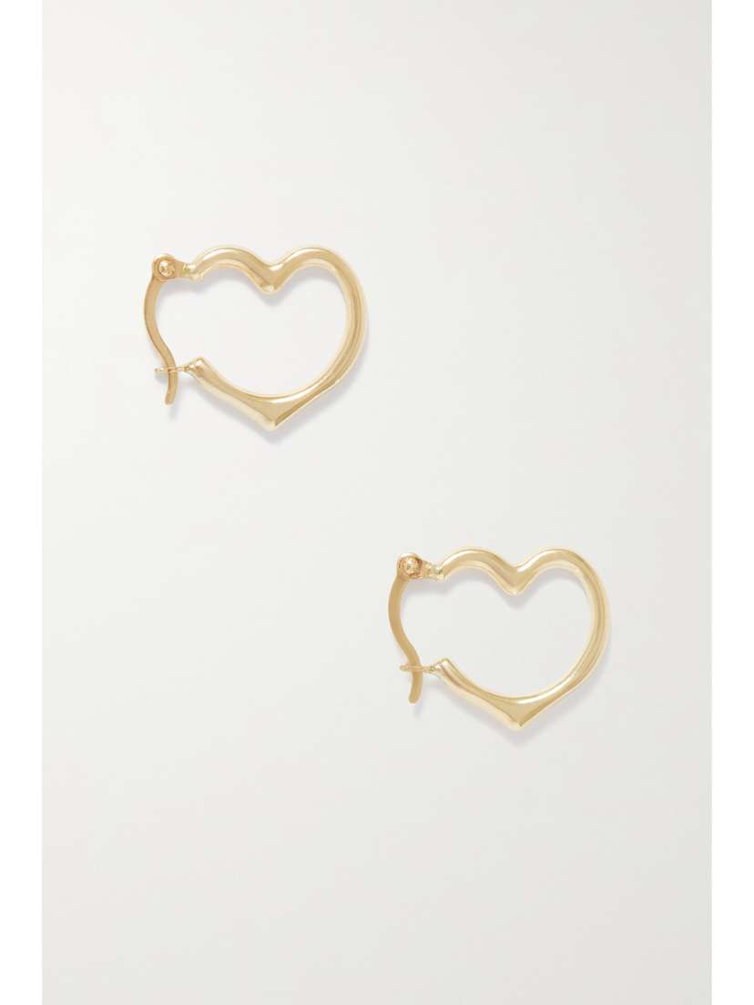 Loren Stewart + Net Sustain Heart Feels 14-karat Recycled Gold Hoop Earrings