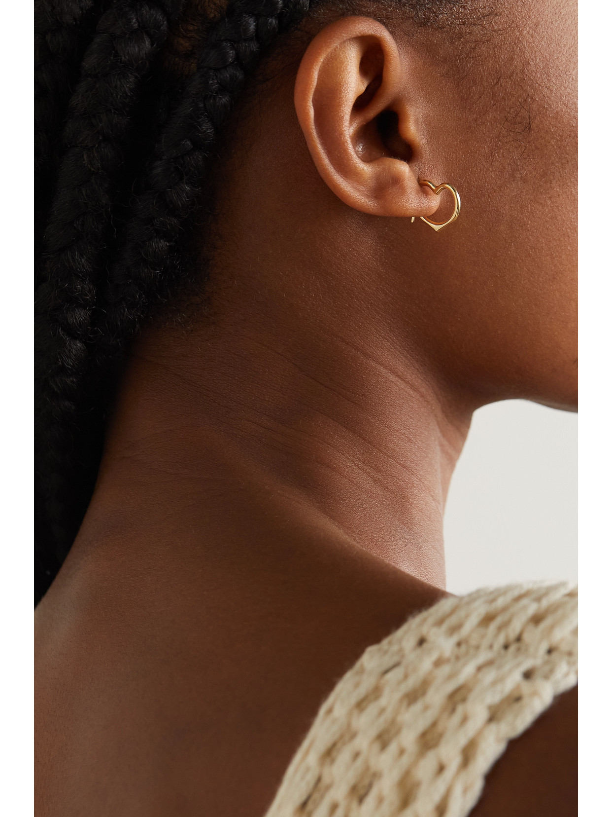 Loren Stewart Heart Feels 14-karat Gold Hoop Earrings In Gold