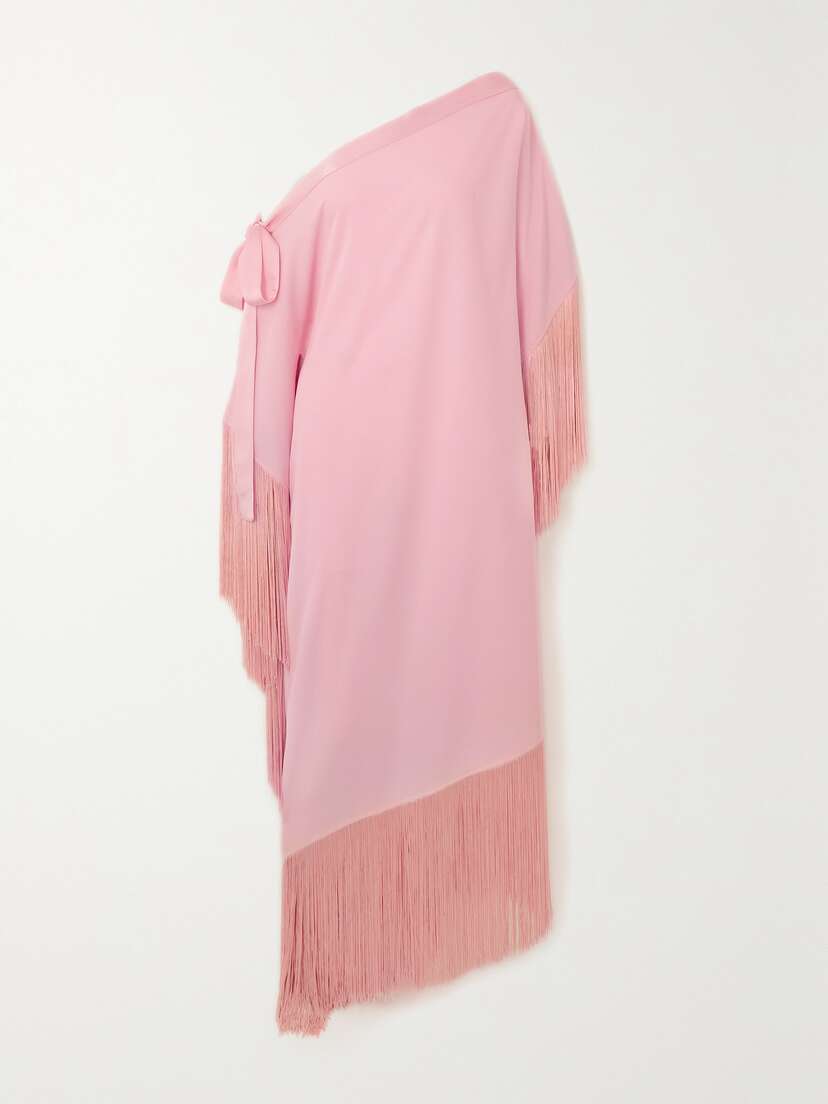 Taller Marmo Aarons One-shoulder Fringed Crepe Maxi Dress