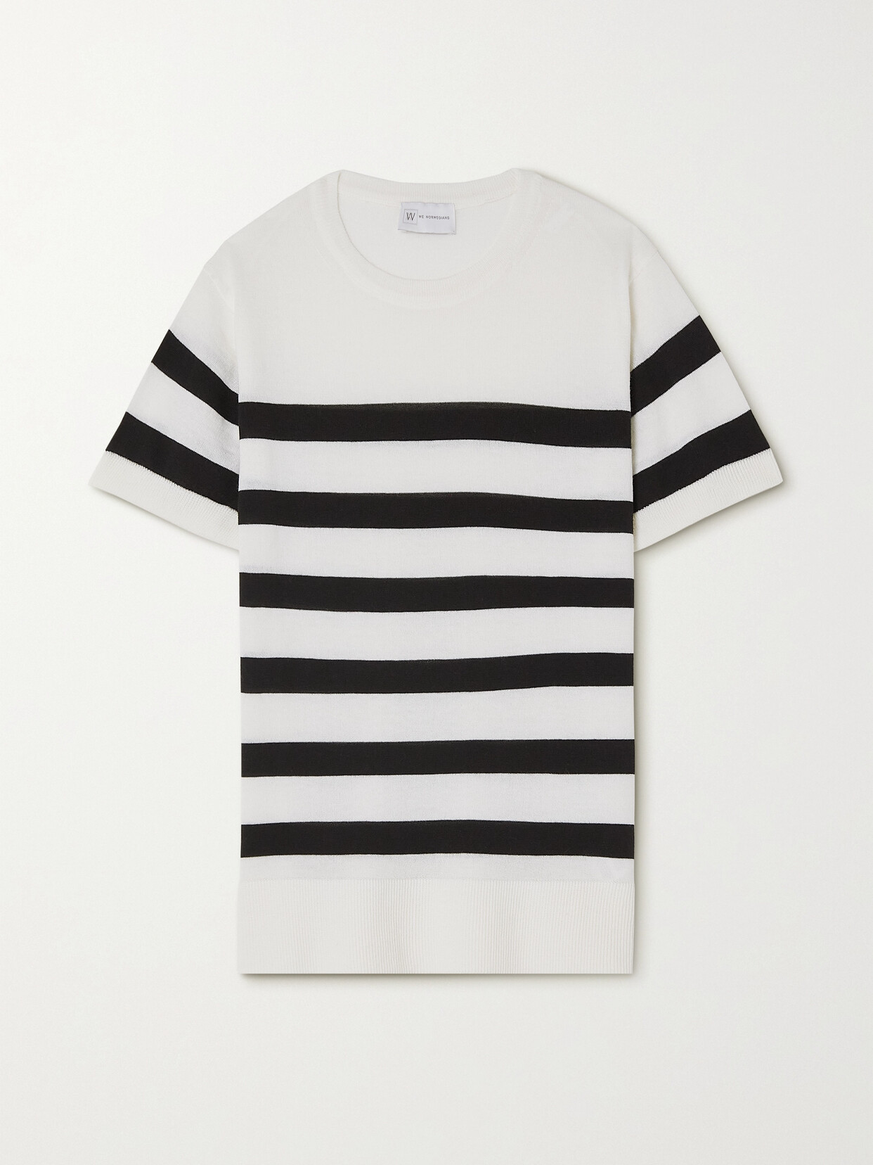 We Norwegians - Hjellestad Striped Merino Wool And Cotton-blend T-shirt - White