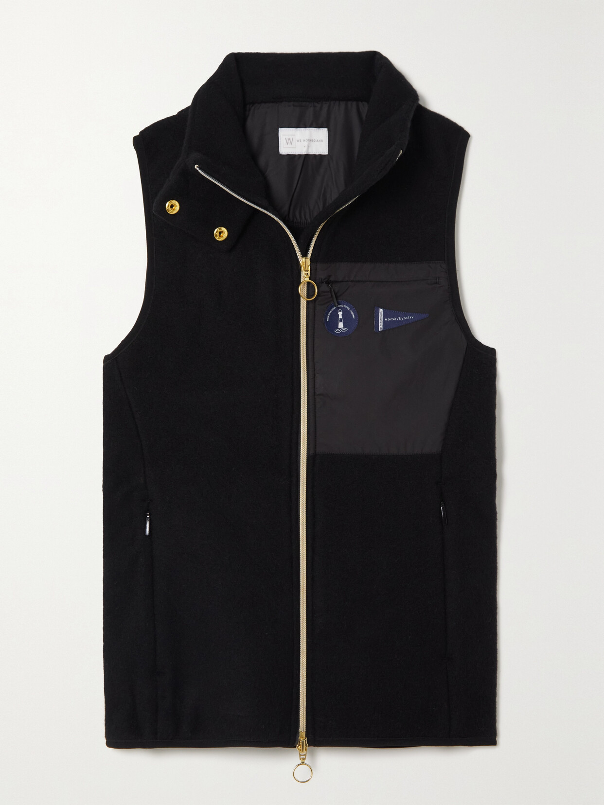 We Norwegians - Faerder Shell-trimmed Merino Wool-blend Vest - Black