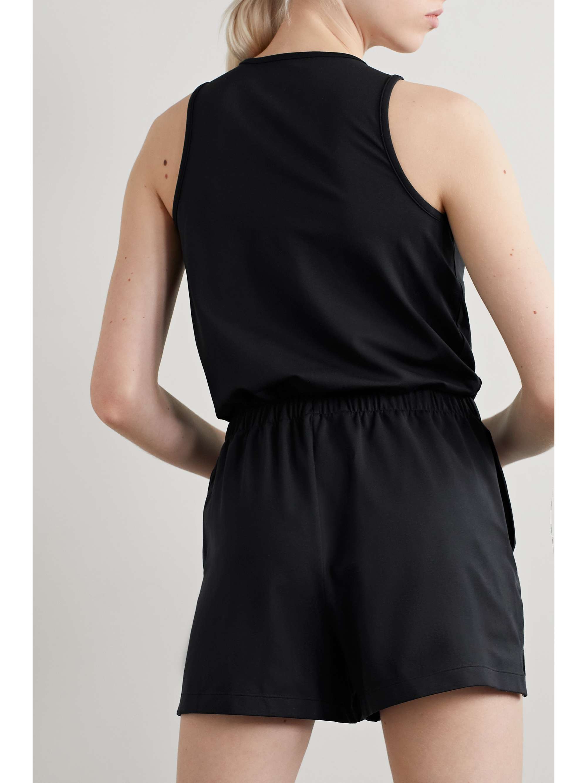 GIRLFRIEND COLLECTIVE Wrap-effect stretch recycled-jersey playsuit