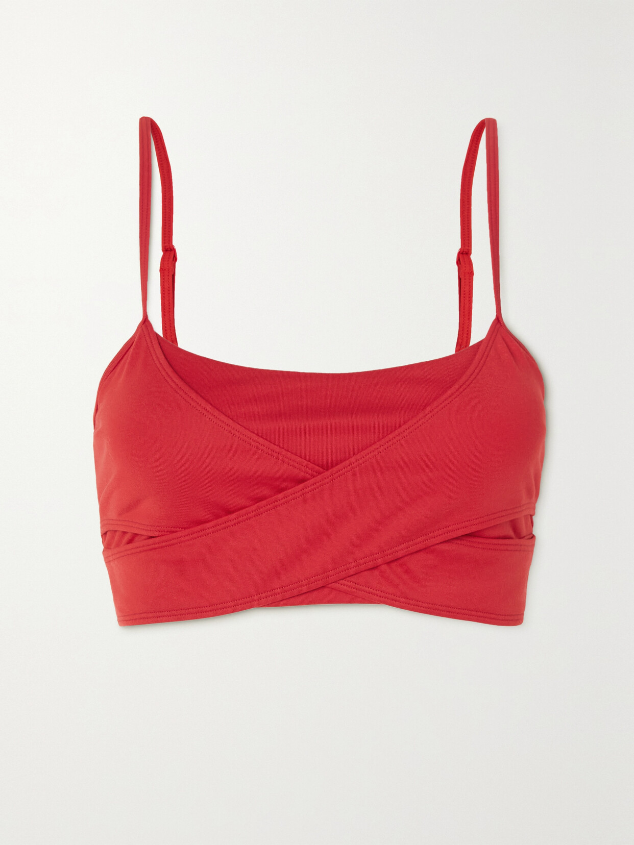 Alo Yoga - Airbrush Enso Wrap-effect Stretch Sports Bra - Red