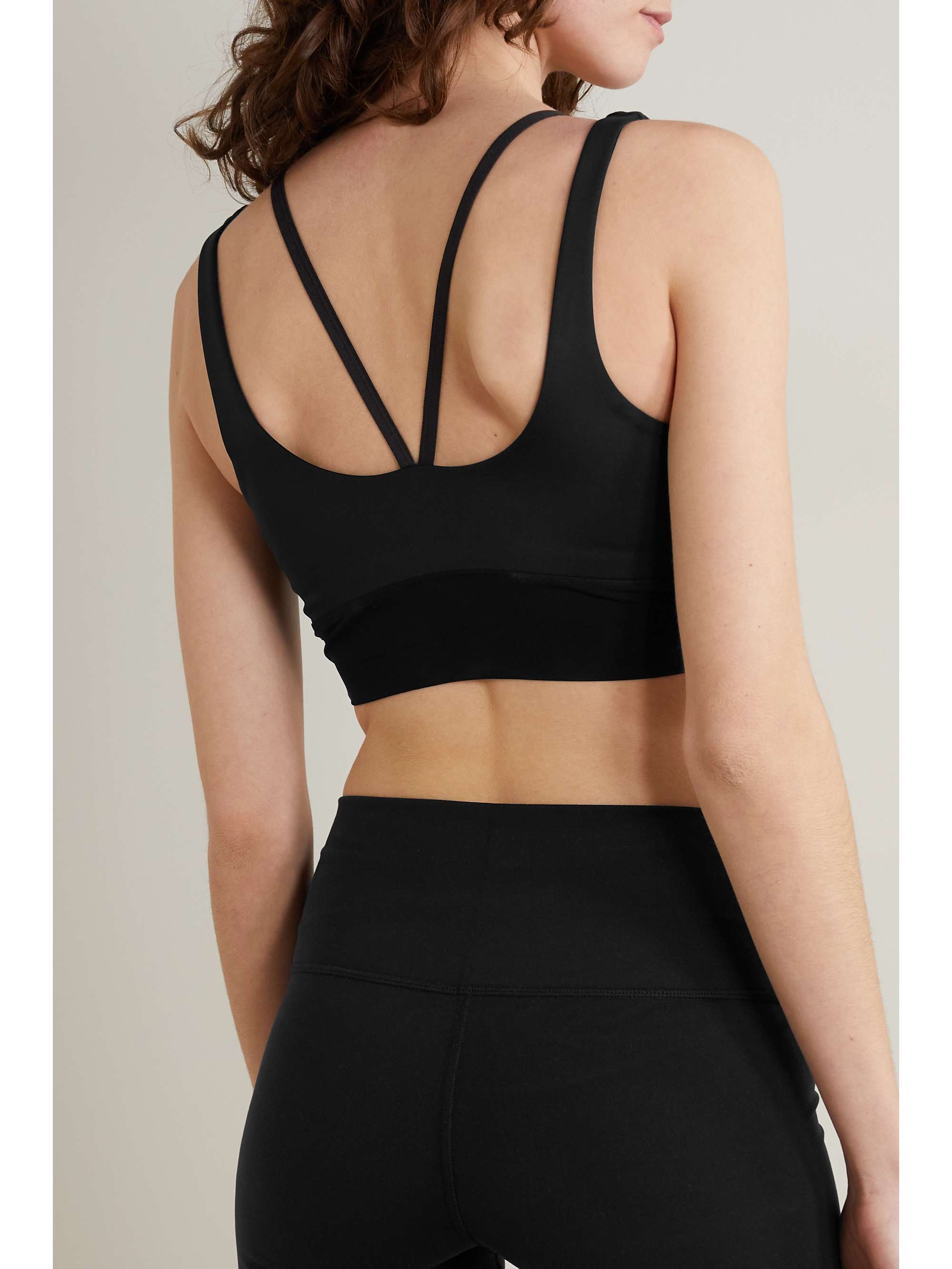 ALO YOGA Double Trouble layered Airlift stretch and mesh sports bra