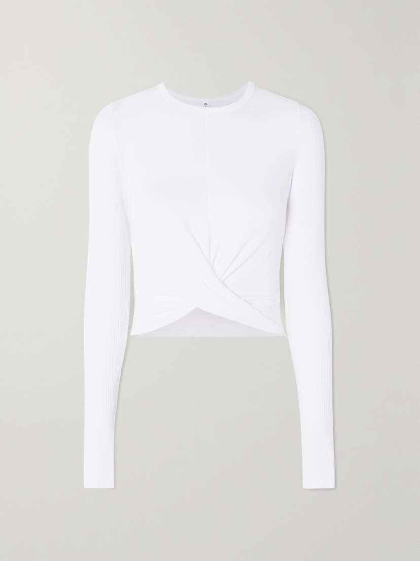 Alo Yoga Cover Cropped Twisted Stretch-modal Top