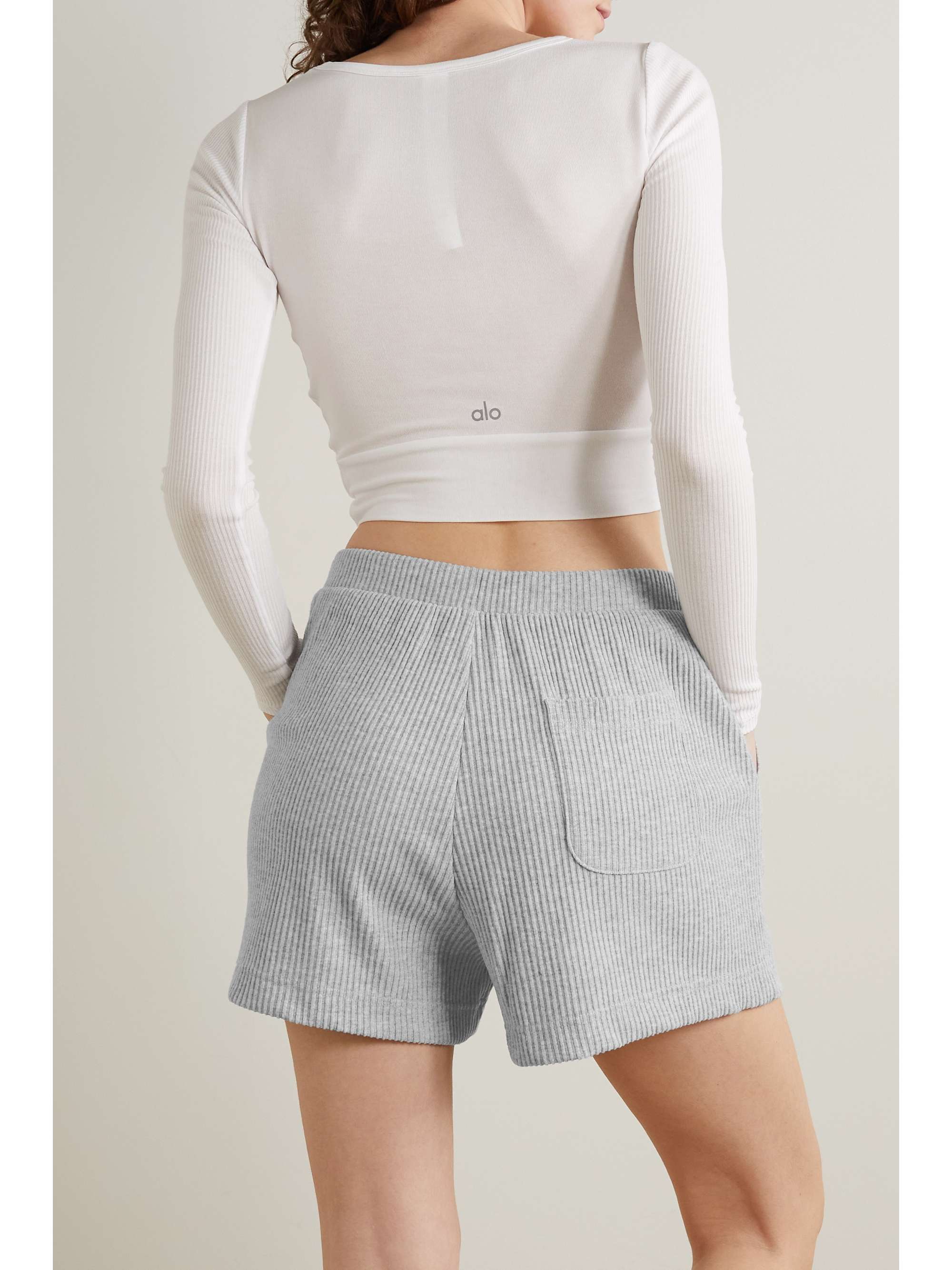 ALO YOGA Muse ribbed jersey shorts