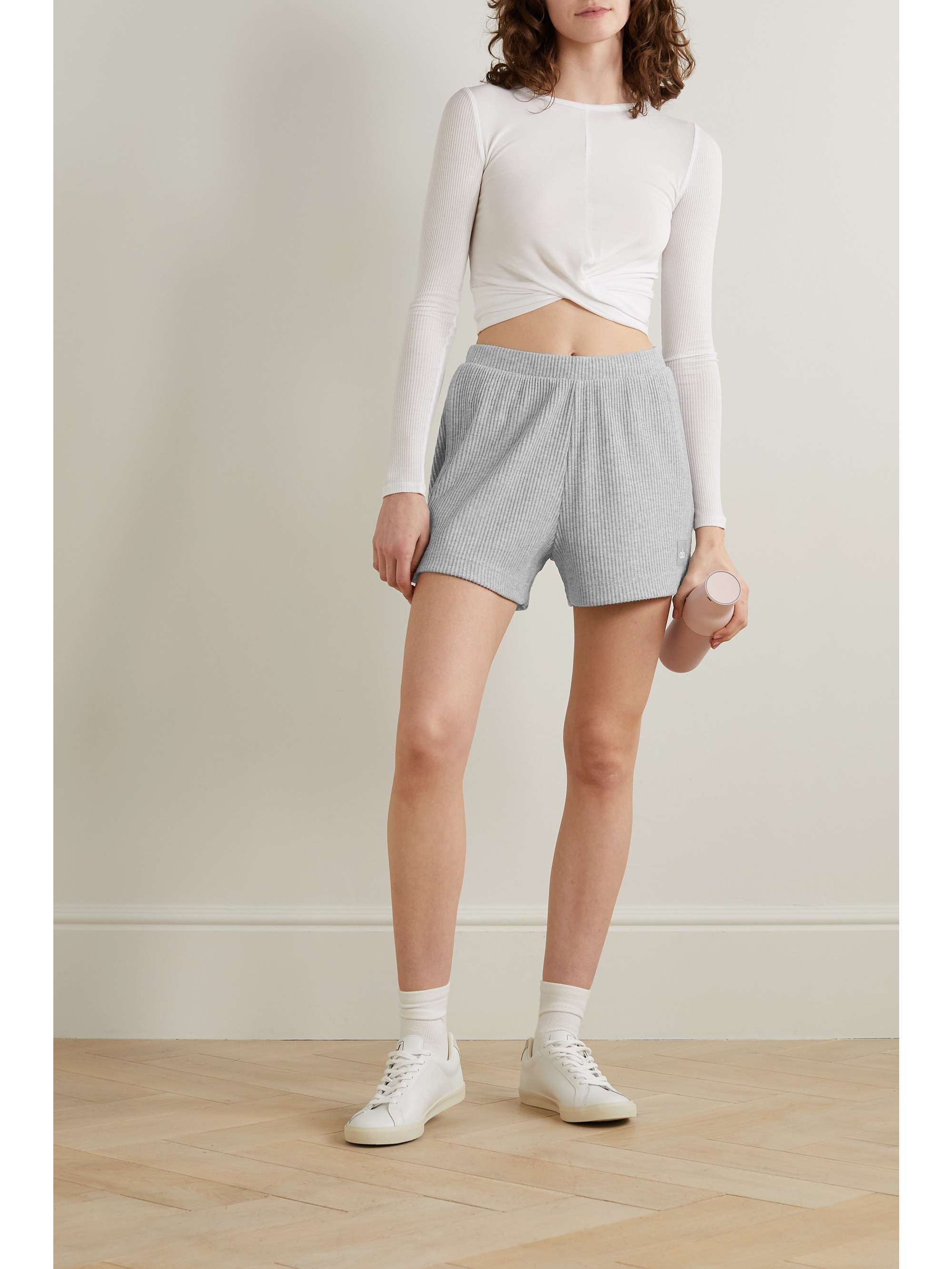 ALO YOGA Muse ribbed jersey shorts