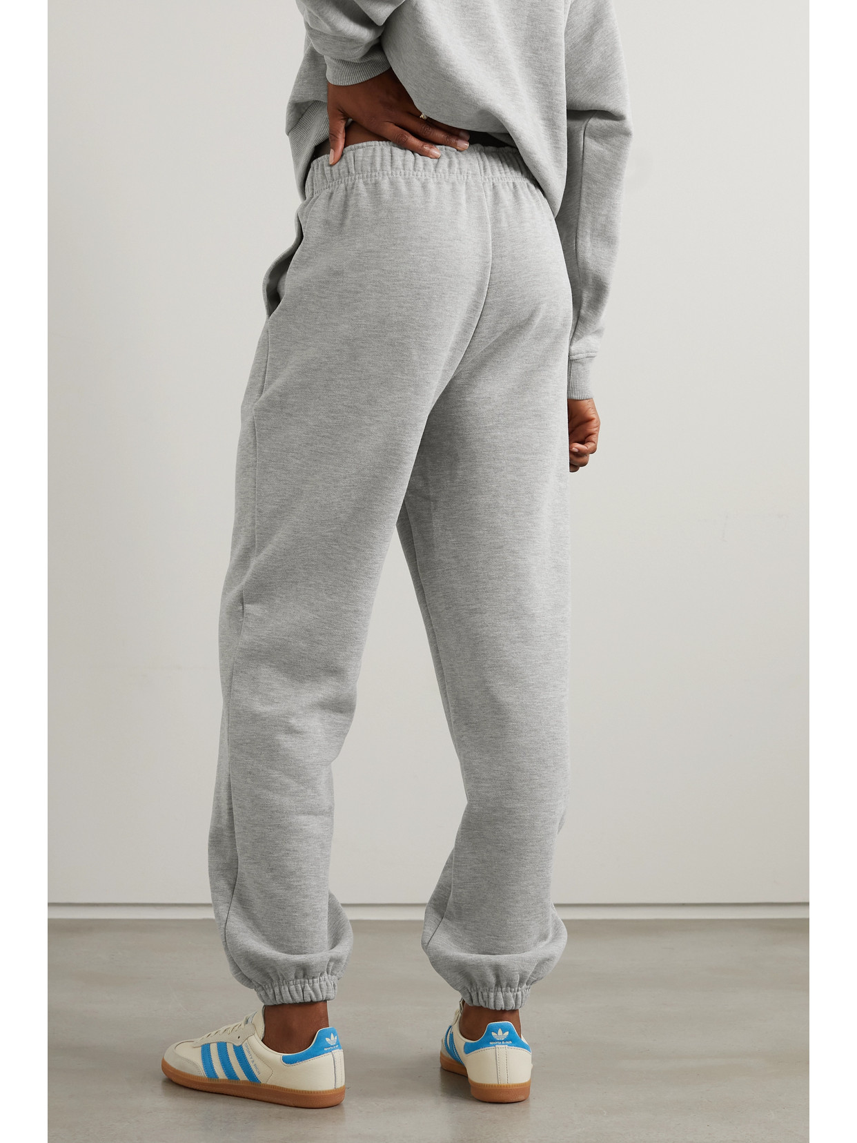 Shop Alo Yoga Accolade Cotton-blend Jersey Track Pants In Gray