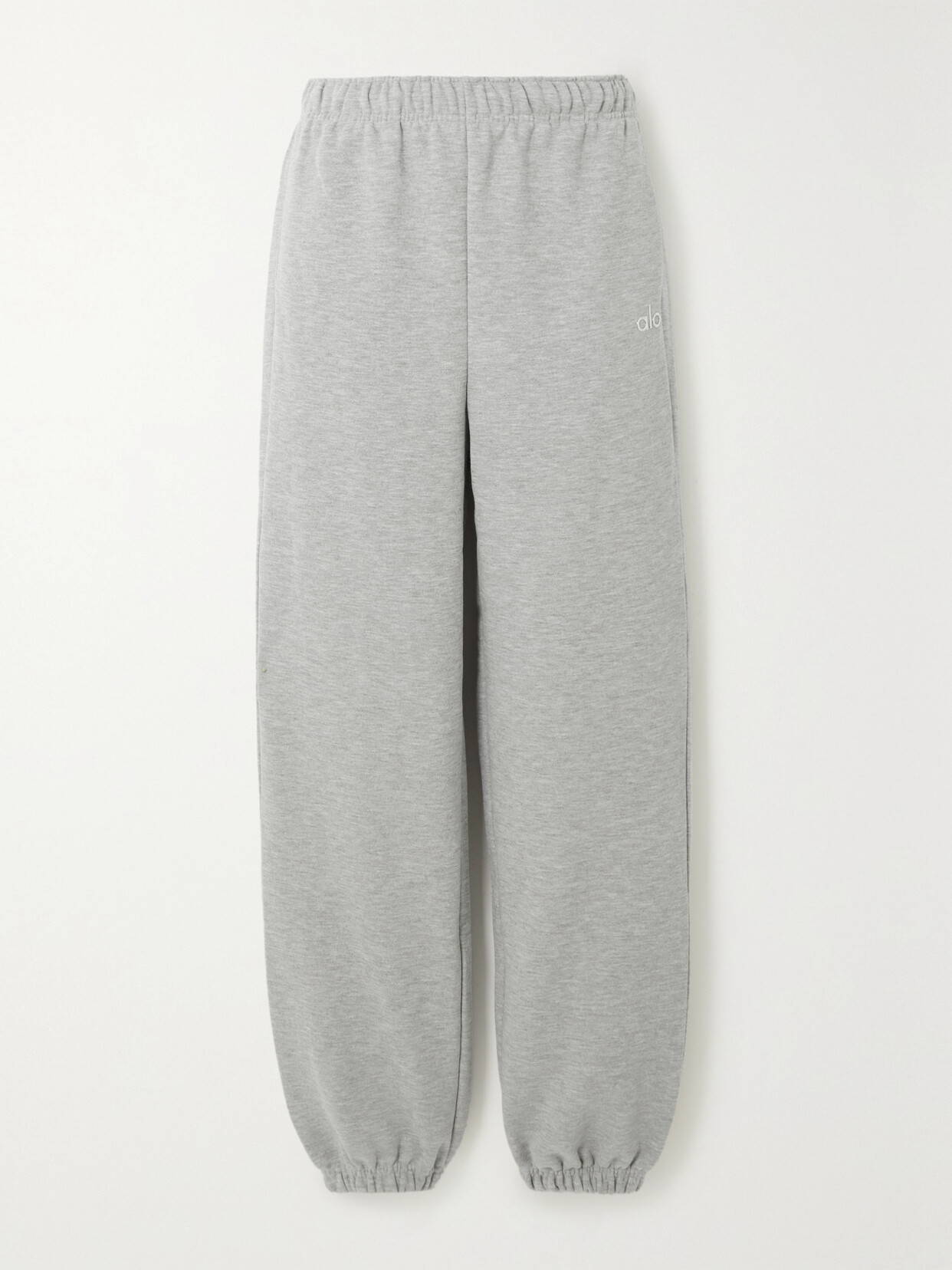 Alo Yoga Accolade Cotton-blend Jogging Bottoms In Athletic Heather Grey