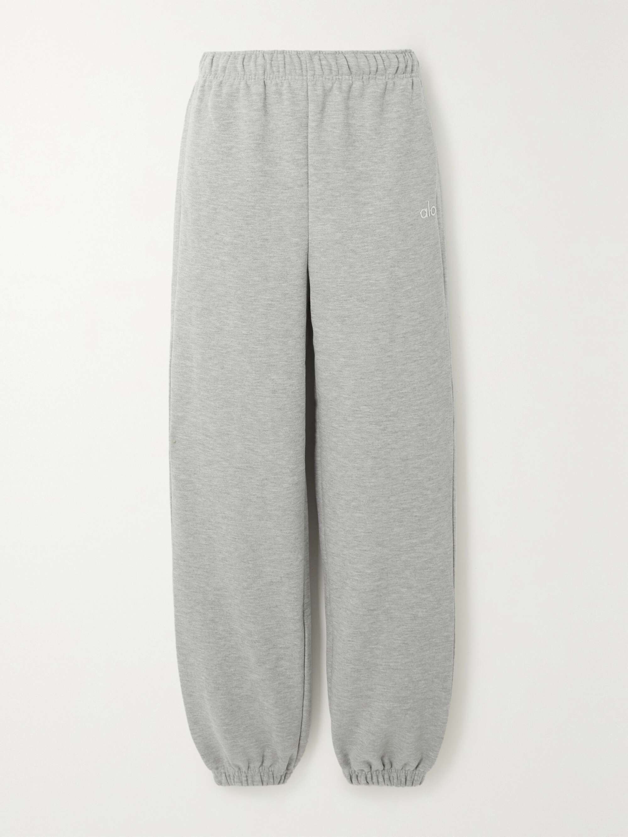 Alo Yoga Muse Brushed Ribbed-jersey Track Pants in Grey