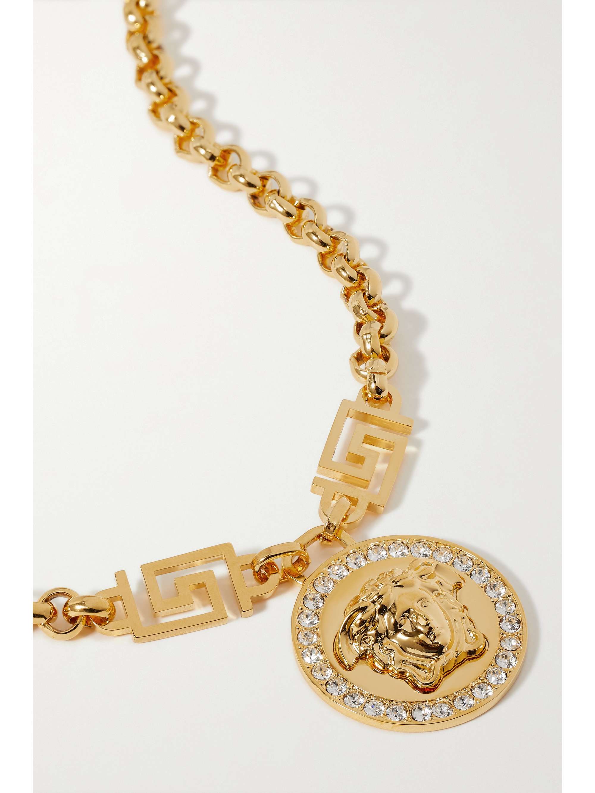 VERSACE Medusa gold-tone Swarovski crystal necklace