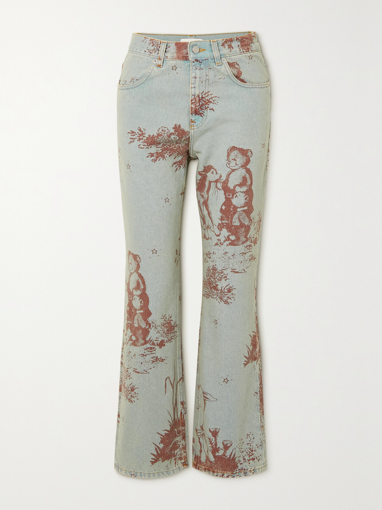 Molly Goddard - Dorianna Printed High-rise Straight-leg Jeans - Blue