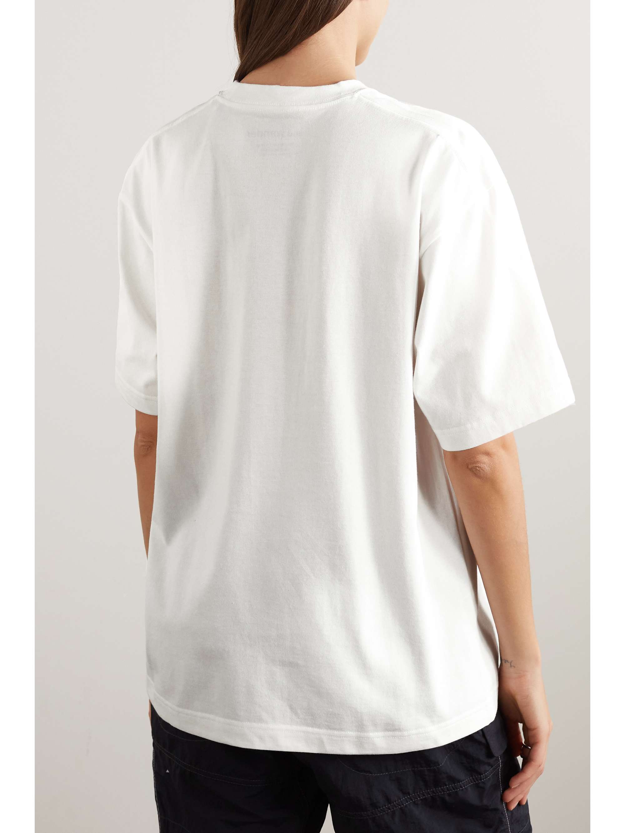 AND WANDER Printed cotton-blend jersey T-shirt