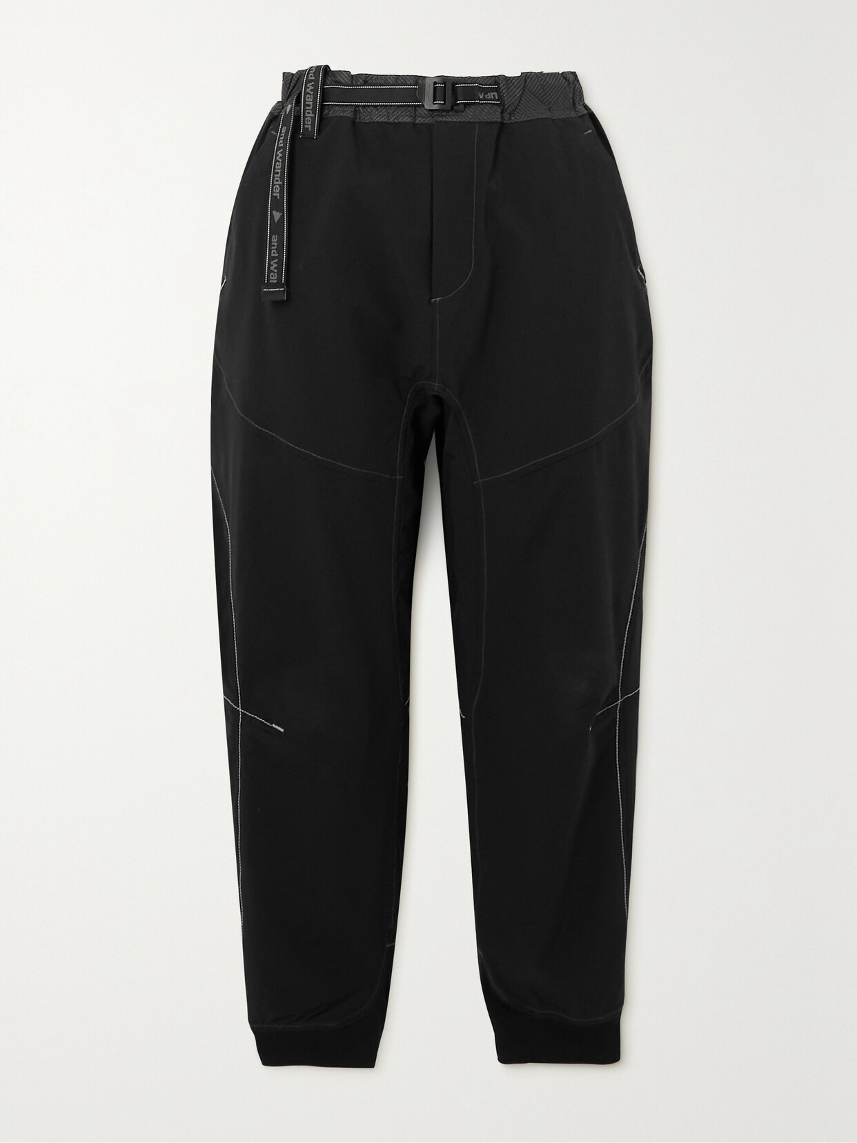 And Wander - Saruel Cropped Belted Tech-jersey Pants - Black