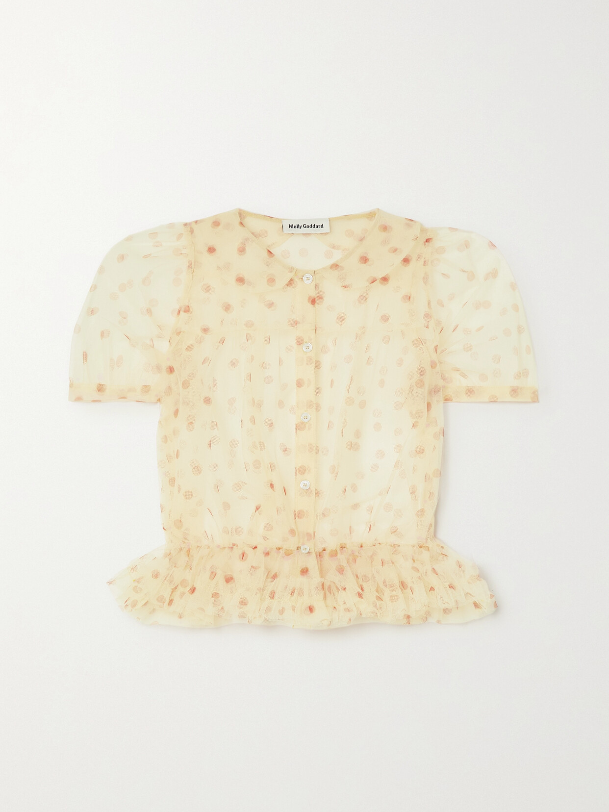 Molly Goddard - Sebastian Ruffled Polka-dot Tulle Blouse - Cream