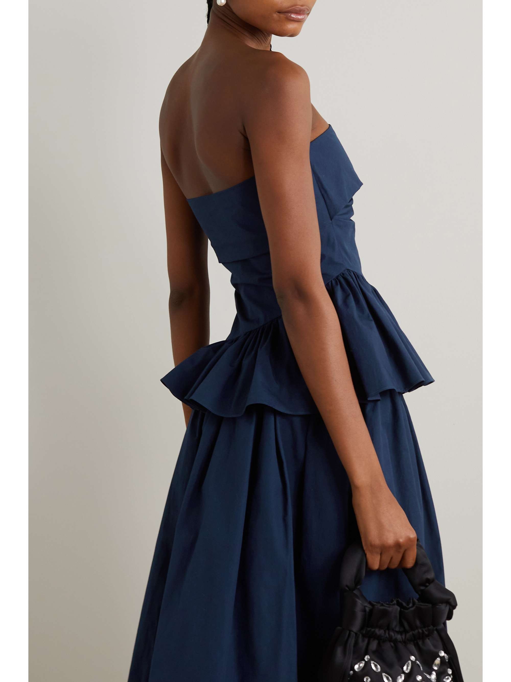 MOLLY GODDARD Andres strapless ruffled cotton-canvas top