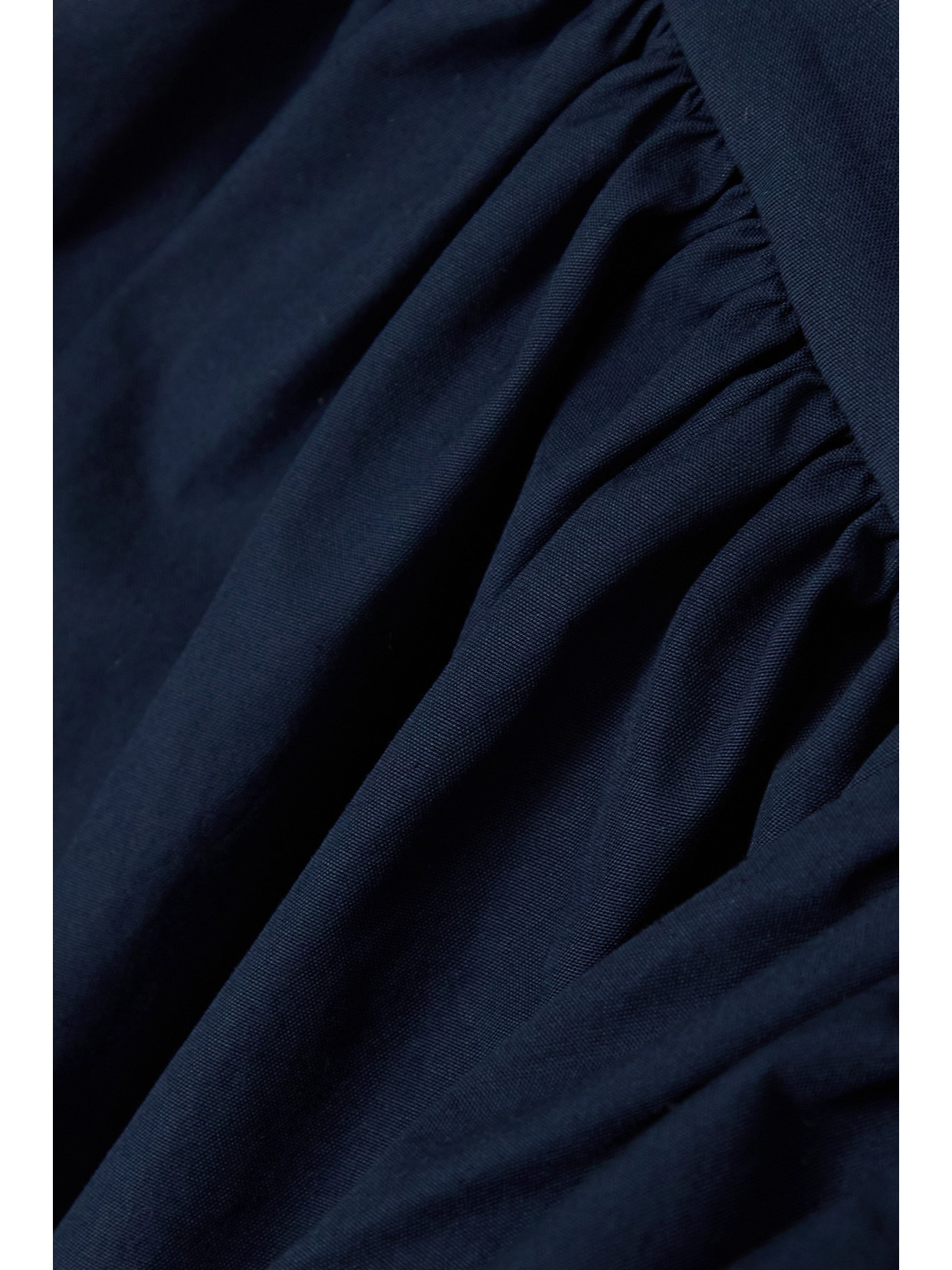 Molly Goddard Andres Strapless Ruffled Cotton-canvas Top In Blue