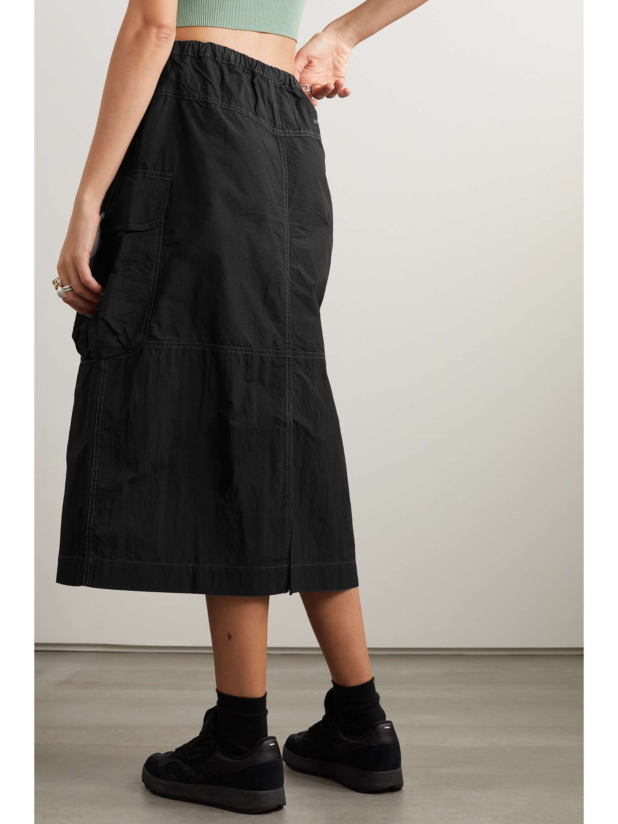 AND WANDER Cotton-blend ripstop midi skirt