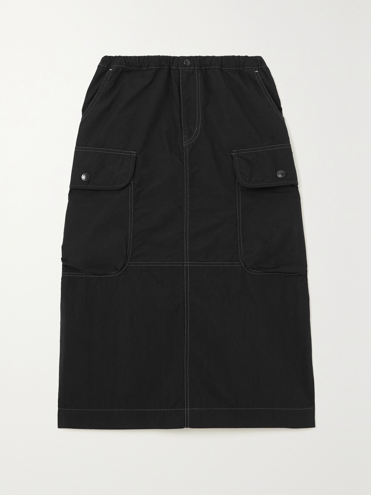 And Wander - Cotton-blend Ripstop Midi Skirt - Black