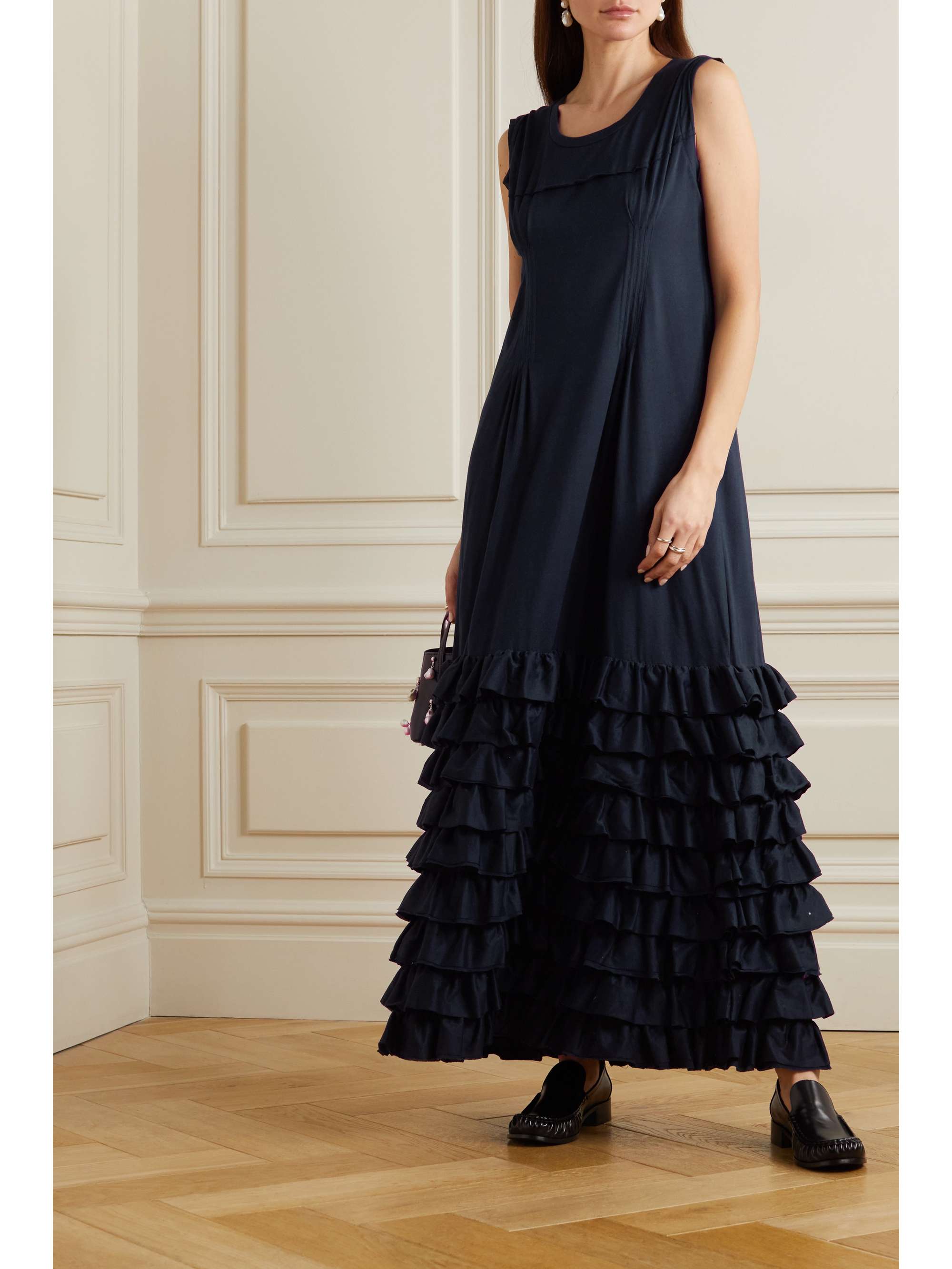 MOLLY GODDARD Pamina ruffled jersey-trimmed cotton maxi dress | NET-A-PORTER
