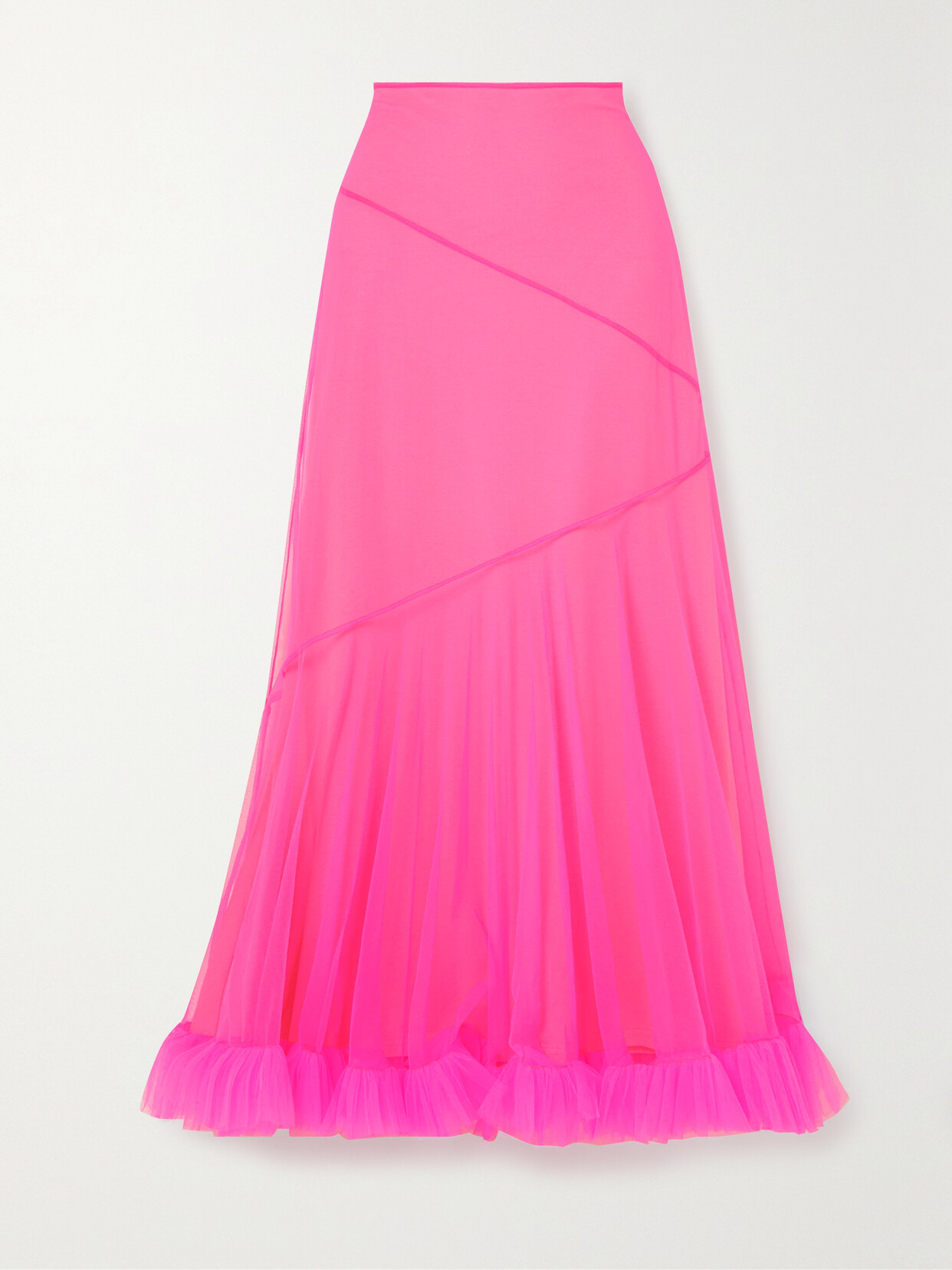 Molly Goddard - Helga Gathered Tulle Maxi Skirt - Pink